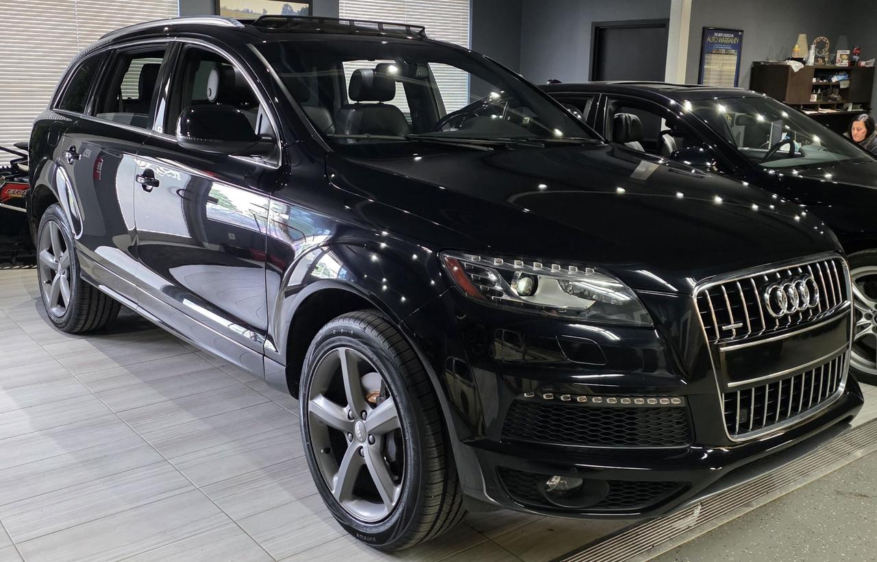 <html>
<p>Wow!!!!&nbsp; S-Line Vorsprung Edition!!!!! Every option you could ask for including Panoramic moonroof, heated steering wheel,power telescoping steering column,navigation,3rd row seating,Bose sound system and so much more!!! We just put this Q7 through the certification inspection and it received 4 brand new tires and front and rear brand new brake rotors and pads, sold certified, sale price does not include licensing or taxes.... Providing the public with quality pre-owned vehicles since 1995!!!! Warranties and financing are available O.A.C </p>
</html>