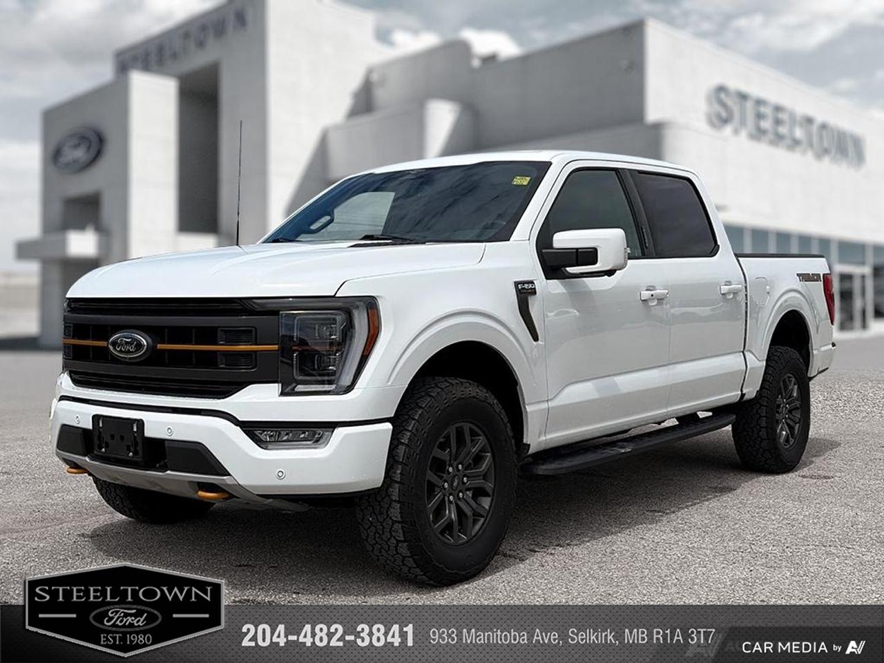 <b>Off-Road Package,  Heated Seats,  Climate Control,  Aluminum Wheels,  Running Boards!</b><br> <br> We value your TIME, we wont waste it or your gas is on us!   We offer extended test drives and if you cant make it out to us we will come straight to you!<br><br><br> <br>The Ford F-Series is the best-selling vehicle in Canada for a reason. Its simply the most trusted pickup for getting the job done. This 2023 Ford F-150 is for sale today in Selkirk.<br> <br>The perfect truck for work or play, this versatile Ford F-150 gives you the power you need, the features you want, and the style you crave! With high-strength, military-grade aluminum construction, this F-150 cuts the weight without sacrificing toughness. The interior design is first class, with simple to read text, easy to push buttons and plenty of outward visibility. With productivity at the forefront of design, the F-150 makes use of every single component was built to get the job done right!<br> <br>This Crew Cab 4X4 pickup has 74,471 km. Its White in colour and is completely accident free based on the <a href=https://vhr.carfax.ca/?id=5+UVKEUz7tq0g8UASze69MxVxBzk8fGn target=_blank>CARFAX Report</a>. It has an Automatic transmission and is powered by a 400HP 3.5L V6 Cylinder Engine. <br> <br> Our F-150s trim level is Tremor. Upgrading to this Ford F-150 Tremor is a great choice as it comes loaded with exclusive aluminum wheels, a performance off-road suspension, a dual stainless steel exhaust with black tip, front fog lights, remote keyless entry and remote engine start, Ford Co-Pilot360 that features lane keep assist, pre-collision assist and automatic emergency braking. Enhanced features include body colored exterior accents, SYNC 4 with enhanced voice recognition, Apple CarPlay and Android Auto, FordPass Connect 4G LTE, steering wheel mounted cruise control, a powerful audio system, trailer hitch and sway control, cargo box lights, power door locks and a rear view camera to help when backing out of a tight spot. This vehicle has been upgraded with the following features: Off-Road Package, Heated Seats, Climate Control, Aluminum Wheels, Running Boards, Remote Start, SYNC.<br> To view the original window sticker for this vehicle view this <a href=http://www.windowsticker.forddirect.com/windowsticker.pdf?vin=1FTEW1E81PFC09148 target=_blank>http://www.windowsticker.forddirect.com/windowsticker.pdf?vin=1FTEW1E81PFC09148</a>. <br/><br> <br>To apply right now for financing use this link: <a href=http://www.steeltownford.com/?https://CreditOnline.dealertrack.ca/Web/Default.aspx?Token=bf62ebad-31a4-49e3-93be-9b163c26b54c&La target=_blank>http://www.steeltownford.com/?https://CreditOnline.dealertrack.ca/Web/Default.aspx?Token=bf62ebad-31a4-49e3-93be-9b163c26b54c&La</a><br> <br/>Buy this vehicle now for the lowest bi-weekly payment of <b>$411.09</b> with $0 down for 96 months @ 8.99% APR O.A.C. ( Plus applicable taxes - Platinum Shield Protection & Tire Warranty included / Total cost of borrowing $24604 ). See dealer for details. <br><br>Family owned and operated in Selkirk for 35 Years.  <br>Steeltown Ford is located just 20 minutes North of the Perimeter Hwy, with an onsite banking center that offers free consultations. <br>Ask about our special dealer rates available through all major banks and credit unions.<br><br><br>Steeltown Ford Protect Plus includes:<br>- Life Time Tire Warranty <br>Cars cost less in Selkirk <br><br>Dealer Permit # 1039<br><br><br> Come by and check out our fleet of 100+ used cars and trucks and 190+ new cars and trucks for sale in Selkirk.  o~o