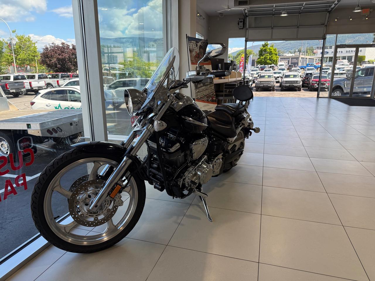 <p>This XV1900 Raider is built for wide-open highways. Top features include the 1,854cc air-cooled V-twin engine, belt final drive, low-slung custom cruiser styling, a wide rear tire, forward-set floorboards, an analog speedometer, and a striking purple finish with chrome accents. That big, torquey V-twin pairs with classic cruiser lines for a ride that feels every bit as good as it looks, and with under 30,000 km showing, its a great find for anyone shopping for a used motorcycle. Its ready for long summer rides along the lake or through mountain passes, and a solid pick among powersports riders enjoy all season.</p>