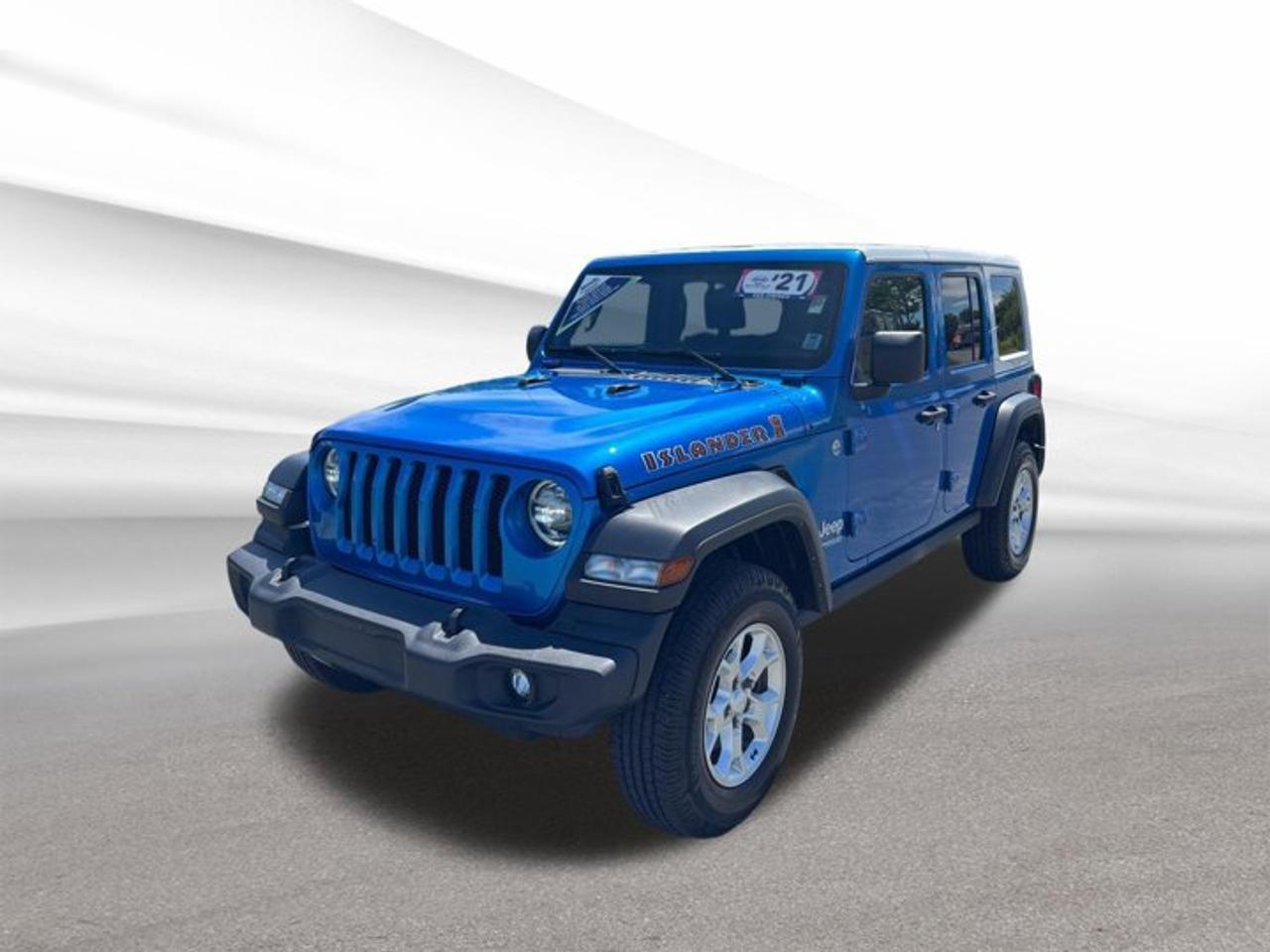 Enjoy open-air freedom in this 2021 Jeep Wrangler Islander, proudly offered by Steele Halifax Chrysler Dodge Jeep Ram FIAT in Halifax. Finished in Blue with a Black interior, this used four-door convertible blends iconic Jeep style with everyday practicality. Its automatic transmission and four-wheel drive help it handle changing road and weather conditions with confidence.With 115,250 km, this 2021 Jeep Wrangler Islander still delivers the rugged character drivers expect from Jeep. Under the hood, the 2.0-litre intercooled turbo premium unleaded I-4 gas engine with DOHC design offers a strong balance of responsive power and everyday efficiency. This Wrangler Islander is built for drivers who want fun, flexibility, and genuine Jeep capability.FEATURES OF THE Wrangler IslanderUnique Islander badging and surf-inspired styleBlue exterior suits Islander identity wellFour-door design adds everyday practicalityConvertible roof enhances open-air drivingADVANCED SAFETY FEATURESFour-wheel drive adds traction in weatherRear window defroster improves winter visibilityFour-door layout supports easy passenger accessStrong Jeep design inspires driver confidencePERFORMANCE AND EFFICIENCY2.0-litre turbocharged four-cylinder gas engineDOHC design supports smooth engine operationAutomatic transmission delivers easy daily drivingFour-wheel drive helps on rough roadsCOMFORT AND CONVENIENCEHeated steering wheel adds cold-weather comfortFour doors improve daily passenger entryConvertible design brings fresh-air enjoymentRear window defroster helps chilly morningsTECHNOLOGY AND CONNECTIVITYApple CarPlay supports smart phone integrationSatellite radio expands in-cabin entertainment choicesUser-friendly connectivity suits modern daily drivingHelpful media access keeps trips enjoyableCARGO SPACEFour-door body supports flexible interior accessRear area handles daily gear wellCabin layout suits passengers and essentialsVersatile design fits active lifestyle needsAWARDS & RECOGNITIONSBest Resale Value Award, Canadian Black Book, 20214x4 of the Year, The Car Guide, 2021WHAT OTHER OWNERS LIKEOpen-air driving experience feels fun and freeingTurbo engine offers strong everyday responseFour-wheel drive boosts year-round confidenceApple CarPlay adds simple phone connectivityThis 2021 Jeep Wrangler Islander stands out with its unmistakable Jeep character and lifestyle-focused design. The Blue exterior gives it a bright, adventurous look, while the Black interior keeps the cabin clean and classic. It is a great fit for drivers who want a vehicle that feels ready for both city streets and weekend escapes.The automatic transmission makes this 2021 Jeep Wrangler Islander easy to enjoy in daily traffic, while the turbocharged 2.0-litre engine helps deliver lively performance when you want it. The heated steering wheel adds welcome comfort during Halifax winters, and the rear window defroster helps keep visibility clear when temperatures drop.If you want a used Jeep that offers convertible freedom, four-door practicality, and trusted four-wheel-drive capability, this 2021 Jeep Wrangler Islander deserves a closer look. Available now at Steele Halifax Chrysler Dodge Jeep Ram FIAT in Halifax, it brings together fun, function, and authentic Jeep appeal in one memorable package.This 2021 Jeep Wrangler Islanders VIN is: 1C4HJXDN9MW726442.We invite you to book a viewing and test drive at your earliest convenience