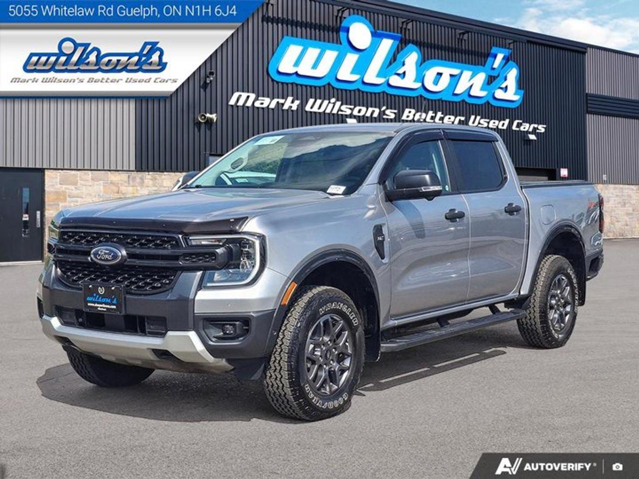 Check out this certified 2024 Ford Ranger XLT 4x4 | 301A | FX4 PKG | Tech PKG | Nav | Running Boards | Off-Road Suspension | . Its Automatic transmission and 2.3 L engine will keep you going. This Ford Ranger comes equipped with these options: Navigation System, Air Conditioning, Tilt Steering Wheel, Steering Radio Controls, Power Windows, Power Locks, Traction Control, Power Mirrors, 4X4, and ENGINE: 2.3L ECOBOOST -inc: auto start-stop technology system (STD). See it for yourself at Mark Wilsons Better Used Cars, 5055 Whitelaw Road, Guelph, ON N1H 6J4.MASSIVE SELECTION: 500+ vehicles in ONE LOCATION, all Live Market Priced for the best value!STRAIGHTFORWARD & TRANSPARENT PRICING: Our Advertised Price INCLUDES:Safety Certification! (No separate certification fee upcharge).FREE Carfax History Report!NO upcharge for paying cash!CONFIDENCE & PEACE OF MIND: 30-Day/3,000 km Warranty INCLUDED! Plus a 5-Day Exchange Privilege!*EASY FINANCING: Better-than-bank rates, $0 Down, and 3 Months No Payments available OAC. BAD CREDIT APPROVED HERE!WE BUY CARS: Get Top Dollar for your trade, or sell us your vehicle for CASH even if you dont buy ours!www.shopwilsons.comAn Honest, Transparent Buying Experience. Trusted in business since 1961!(Cash Prices Exclude HST and Licensing Fees only.)