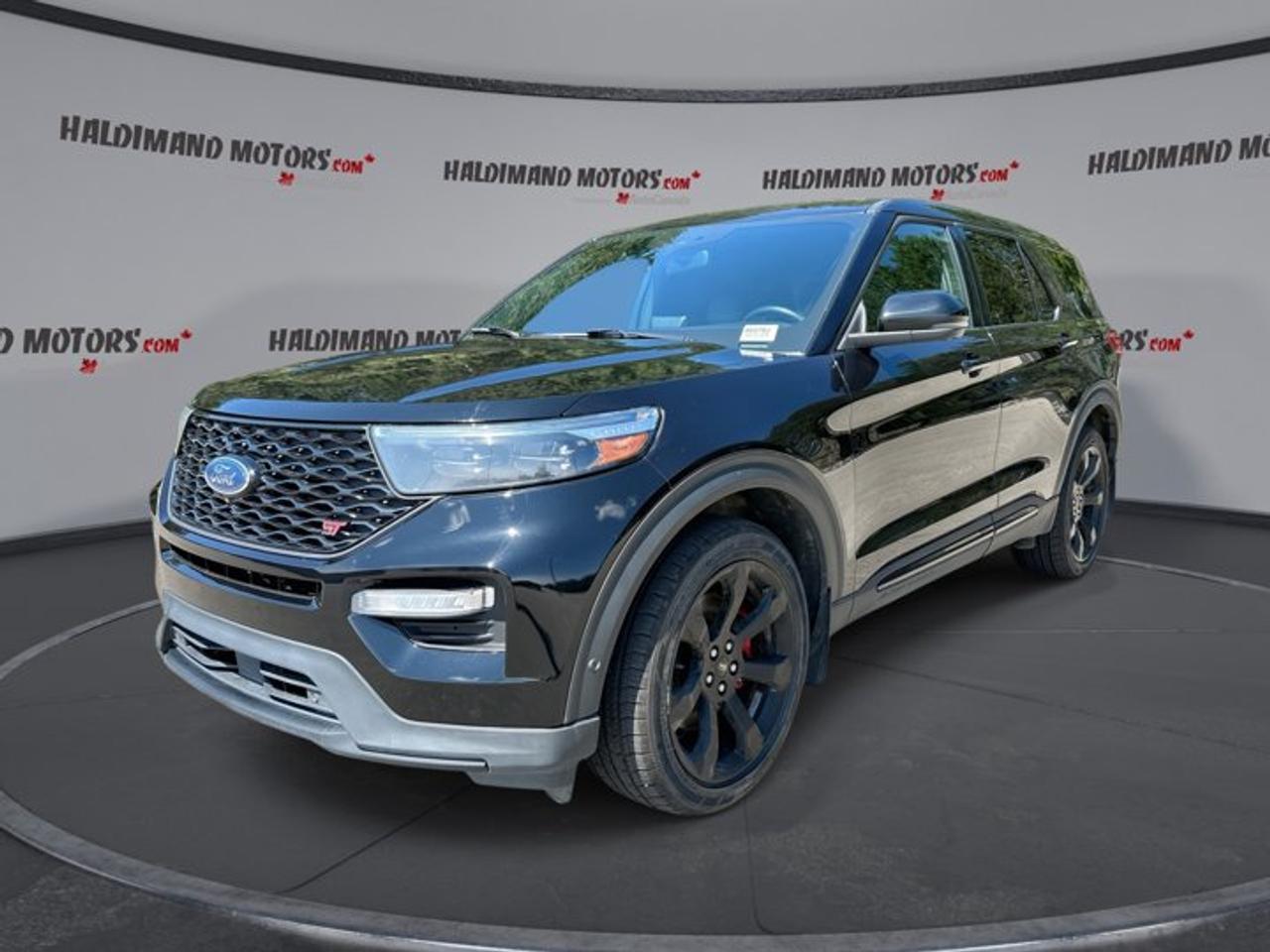 // ACCIDENT FREE!! //<br /><br />Bold, fast, and built for family life, this 2022 Ford Explorer ST 4WD delivers real performance with everyday comfort. Sold by Haldimand Motors Ltd. in Cayuga, this used SUV blends a powerful 3.0-litre gas engine, automatic transmission, and four-wheel drive with premium features drivers want most.<br /><br />Finished in Black with a Black interior, this 2022 Ford Explorer ST 4WD has a clean, confident look that suits its sporty character. With 74,175 km on the odometer, four doors, and a well-equipped cabin, it offers the space, control, and technology needed for busy weeks and weekend escapes.<br /><br />FEATURES OF THE Explorer ST 4WD | No Accidents | Ventilated Seats | Panoramic Roof | 360 Camera<br />   3.0-litre engine with strong turbocharged performance<br />   Panoramic roof adds open-air cabin feel<br />   Ventilated front seats boost warm-weather comfort<br />   360-degree camera helps tight-space parking<br /><br />ADVANCED SAFETY FEATURES<br />   Blind spot monitor supports safer lane changes<br />   Lane departure warning adds extra awareness<br />   Adaptive cruise control helps highway driving<br />   Backup camera improves reversing visibility<br /><br />PERFORMANCE AND EFFICIENCY<br />   3.0-litre gas engine delivers strong acceleration<br />   Automatic transmission shifts smoothly and quickly<br />   Four-wheel drive adds year-round traction<br />   Performance tires support confident road grip<br /><br />COMFORT AND CONVENIENCE<br />   Ventilated front seats keep summer drives cooler<br />   Heated front and rear seats included<br />   Dual-zone climate control improves cabin comfort<br />   Remote starter adds cold-weather convenience<br /><br />TECHNONOLGY AND CONNECTIVITY<br />   Navigation system helps guide every trip<br />   Apple CarPlay connects favourite smartphone features<br />   Android Auto adds easy device integration<br />   WiFi hotspot keeps passengers better connected<br /><br />CARGO SPACE<br />   Four-door layout supports easy daily access<br />   Power liftgate helps loading larger items<br />   Rear cargo area suits family gear<br />   Flexible space handles errands and travel<br /><br />AWARDS & RECOGNITIONS<br />   Top Safety Pick, Insurance Institute for Highway Safety, 2022<br /><br />WHAT OTHER OWNERS LIKE<br />   Strong acceleration from the turbocharged engine<br />   Comfortable ride with useful family space<br />   Easy infotainment with smartphone connectivity<br />   Confident traction in changing weather<br /><br />This 2022 Ford Explorer ST 4WD stands out with the features drivers search for most. Ventilated front seats help on hot days, while heated front and rear seats make winter mornings easier. The panoramic sunroof brings more light into the cabin and gives every drive a more open feel.<br /><br />This 2022 Ford Explorer ST 4WD also gives you practical equipment for daily use. A power liftgate, remote starter, heated steering wheel, automatic climate control, rear climate control, and memory settings all help make each trip easier. Steering wheel audio controls and push button start add simple convenience.<br /><br />This 2022 Ford Explorer ST 4WD is also well prepared for connected driving. Bluetooth integration, HD Radio, satellite radio, navigation, Apple CarPlay, Android Auto, and a WiFi hotspot help keep everyone informed and entertained. The 360-degree camera adds a clear view around the vehicle when space is tight.<br /><br />This 2022 Ford Explorer ST 4WD brings safety and confidence together with anti-lock brakes, stability control, multiple airbags, child safety locks, tire pressure monitoring, automatic headlights, and turn signal mirrors. Its trailer hitch also adds useful versatility for drivers who need extra utility from their SUV.<br /><br />For shoppers who want sporty power, modern technology, premium comfort, and accident-free peace of mind, this Ford is a smart choice. It has the style, strength, and everyday usefulness that make it easy to enjoy in every season around Cayuga and beyond.<br /><br />This 2022 Ford Explorer ST 4WD | No Accidents | Ventilated Seats | Panoramic Roof | 360 Camera VIN is: 1FM5K8GC2NGB30614.<br /><br />WHY CHOOSE US? <br /><br />Honest & Transparent Buying Experience: Weve been a trusted name in business since 1984.<br /><br />STRAIGHTFORWARD PRICING:<br />Our Advertised Price Includes:<br />>>Safety Certification (No separate fee!)<br />>>30-Day 100% Mechanical Warranty<br />>>FREE Carfax History Report.<br />>>No upcharge for paying cash.<br />(Prices Exclude HST and Licensing Fees only.)<br /><br />>>Browse 300+ vehicles all in ONE LOCATION<br /><br />EASY FINANCING: Great rates & open loans<br /><br />WE BUY CARS: Get Top Dollar for your trade-in, or sell us your vehicle for CASH! Even if you dont buy from us!<br /><br />STOP BY TODAY<br />Treat yourself - stop by Haldimand Motors Ltd. located at 42 Talbot St E, Cayuga, ON N0A 1E0 to make this car yours today!<br /><br />https://www.haldimandmotors.com/used/stock-460783.html