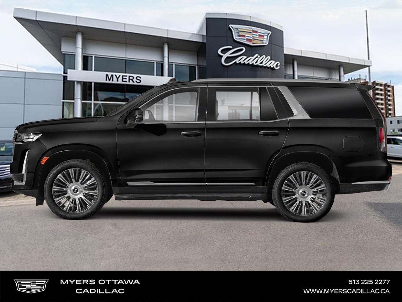 This 2023 Cadillac Escalade is fresh on our lot in Ottawa. This SUV has 54,000 km. Its Black in colour. It has an Automatic transmission and is powered by a 420HP 6.2L 8 Cylinder Engine. This vehicle has been upgraded with the following features: Sunroof, Leather Seats, Cooled Seats, HUD, Blind Spot Detection, Adaptive Cruise Control, Wireless Charging.<br> <br/><br>*LIFETIME ENGINE TRANSMISSION WARRANTY NOT AVAILABLE ON VEHICLES WITH KMS EXCEEDING 140,000KM, VEHICLES 8 YEARS & OLDER, OR HIGHLINE BRAND VEHICLE(eg. BMW, INFINITI. CADILLAC, LEXUS...) o~o