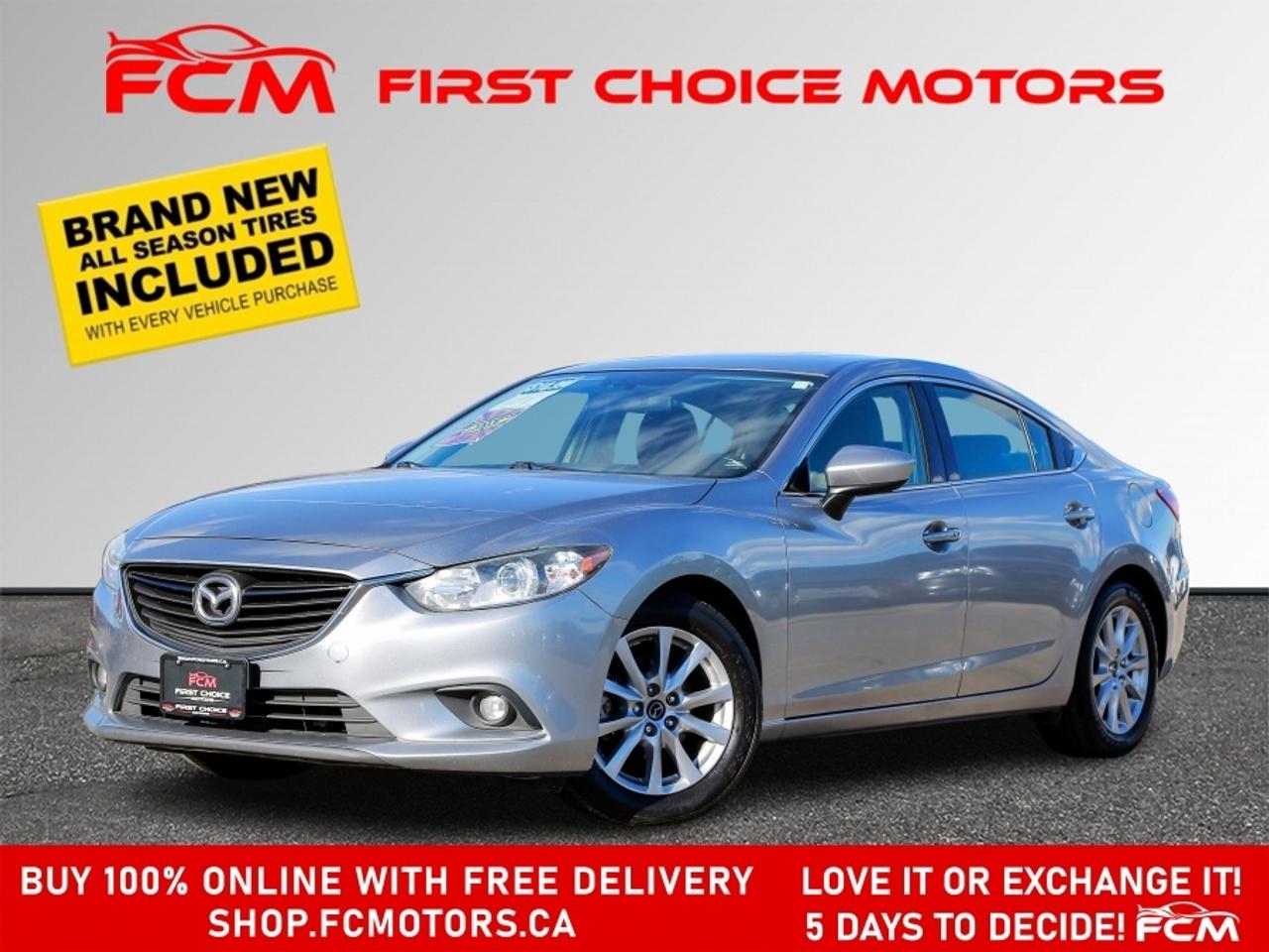 ** ** SPECIAL LIMITED TIME OFFER ** ** PURCHASE ANY VEHICLE THIS WEEK AND RECEIVE 4 BRAND-NEW ALL-SEASON TIRES AT NO ADDITIONAL COST!!! DONT MISS THIS EXCLUSIVE CHANCE TO UPGRADE YOUR RIDE AND STAY PREPARED FOR ANY WEATHER!!!       EXCITING NEWS FROM FIRST CHOICE MOTORS! Our brand-new online showroom is now open to the public, bringing the ultimate car shopping experience right to your fingertips! Enjoy a 100% online car shopping experience, with over 500 certified vehicles in stock, comprehensive protection plans, and thousands of new auto parts & accessories available! Plus, for a limited time, were offering FREE deliveries across Ontario on all vehicle purchases! Dont miss outvisit Shop.fcmotors.ca to find and upgrade your perfect vehicle today!      Welcome to First Choice Motors, the largest car dealership in Toronto of pre-owned cars, SUVs, and vans priced between $5000-$15,000. With an impressive inventory of over 300 vehicles in stock, we are dedicated to providing our customers with a vast selection of affordable and reliable options.       Were thrilled to offer a used 2015 Mazda MAZDA6 GS Skyactiv, grey color with 193,000km (STK#10012) This vehicle was $10990 NOW ON SALE FOR $9990. It is equipped with the following features:   - Automatic Transmission   - Leather Seats   - Sunroof   - Heated seats   - Bluetooth   - Reverse camera   - Alloy wheels   - Power windows   - Power locks   - Power mirrors   - Air Conditioning      At First Choice Motors, we believe in providing quality vehicles that our customers can depend on. All our vehicles come with a 36-day guarantee on all safety related items. We also offer additional warranty options up to 5 years for our customers who want extra peace of mind.      Furthermore, all our vehicles are sold fully certified with brand new brakes rotors and pads, a fresh oil change, and brand new set of all-season tires installed & balanced. You can be confident that this car is in excellent condition and ready to hit the road.      At First Choice Motors, we believe that everyone deserves a chance to own a reliable and affordable vehicle. Thats why we offer financing options with low interest rates starting at 7.9% O.A.C. Were proud to approve all customers, including those with bad credit, no credit, students, and even 9 socials. Our finance team is dedicated to finding the best financing option for you and making the car buying process as smooth and stress-free as possible.      Our dealership is open 7 days a week to provide you with the best customer service possible. We carry the largest selection of used vehicles for sale under $9990 in all of Ontario. We stock over 300 cars, mostly Hyundai, Chevrolet, Mazda, Honda, Volkswagen, Toyota, Ford, Dodge, Kia, Mitsubishi, Acura, Lexus, and more. With our ongoing sale, you can find your dream car at a price you can afford. Come visit us today and experience why we are the best choice for your next used car purchase!      All prices include $22.00 OMVIC Fee.  Excludes, license plates, ownership registration and ONTARIO HST (13%)   *No Credit Card payments can be accepted for Vehicle Purchases*    *No Credit Card payments can be accepted for Vehicle Purchases*