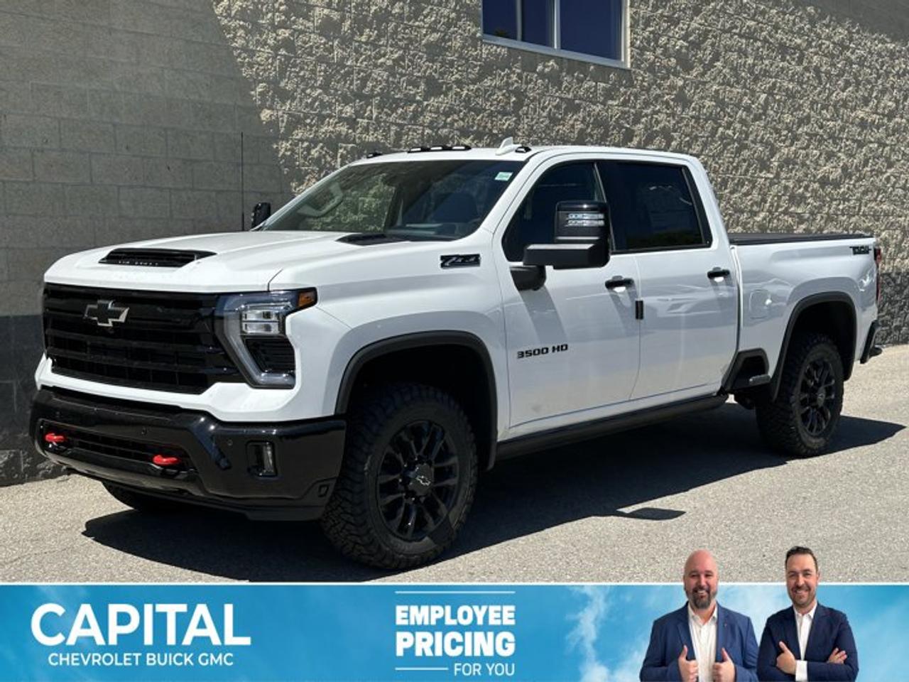 Accessories Include: Hard Folding Tonneau CoverThis Chevrolet Silverado 3500HD boasts a Turbocharged Diesel V8 6.6L/403 engine powering this Automatic transmission. ENGINE, DURAMAX 6.6L TURBO-DIESEL V8, B20-DIESEL COMPATIBLE (470 hp [350.5 kW] @ 2800 rpm, 975 lb-ft of torque [1322 Nm] @ 1600 rpm), Wireless Phone Projection for Apple CarPlay and Android Auto, Wipers, front rain-sensing.*This Chevrolet Silverado 3500HD Features the Following Options *Windows, power rear, express down, Window, power front, passenger express up/down, Window, power front, drivers express up/down, Wi-Fi Hotspot capable (Terms and limitations apply. See onstar.ca or dealer for details.), Wheels, 18 (45.7 cm) machined aluminum with Silver painted accents, 6-spoke (Requires single rear wheels.), Wheelhouse liners, rear (Not available with dual rear wheels.), USB Ports, rear, dual, charge-only, USB Ports, 2, Charge/Data ports located on instrument panel, Transfer case, two-speed active electronic Autotrac with push button control, Trailer brake controller, integrated.*Visit Us Today *Test drive this must-see, must-drive, must-own beauty today at Capital Chevrolet Buick GMC Inc., 13103 Lake Fraser Drive SE, Calgary, AB T2J 3H5.