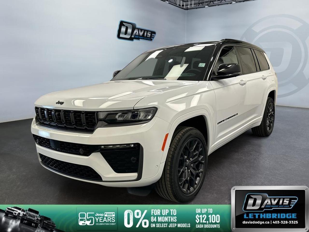 <p><strong>2026 Jeep Grand Cherokee L Summit 4x4</strong> in an immaculate white color with a robust 4x4 drivetrain offers exceptional handling and performance for Canadian terrains.</p><p><strong>Interior Features:</strong></p><ul><li>Black Palermo leather interior with cooled and heated seats</li><li>Power front passenger seatback massage for ultimate comfort</li><li>Advanced 4-Zone temperature control for personalized climate settings</li><li>Spacious third-row with 3rd-row USB charging ports</li><li>19-speaker McIntosh audio system for immersive sound</li><li>Active Noise Control System for a serene cabin</li></ul><strong>Exterior Features:</strong><ul><li>Stylish alloy wheels with Two-Tone Paint Group</li><li>Power heated, auto-dimming exterior driver mirror with automatic power folding functionality</li><li>Hands-free power liftgate for convenient loading</li><li>Illuminating front corner LED lamps and fog lamps for enhanced visibility</li><li>Sleek body styling with Obsidian package's dark metallic accents</li><li>Quadra-Lift Air Suspension for smooth rides</li></ul><strong>Technology & Safety Features:</strong><ul><li>Front Passenger Interactive Display and dynamic map-in-cluster display for advanced navigation</li><li>Comprehensive safety suite with Drowsy Driver Detection and Surround View Camera System</li><li>Proximity Approach Lamps and exterior front lighting animation</li><li>Adaptive Cruise Control and Advanced Protech Group IV with Night Vision</li><li>Hands-Free Active Driving Assist System and Intersection Collision Assist System for safer travel</li><li>SiriusXM with 360L and a Wi-Fi hotspot for continuous connectivity</li></ul><p>This SUV is ideal for adventurous families and spirited drivers, delivering comfort, luxury, and cutting-edge technology. Reach out to Davis Dodge Lethbridge for more details and to experience the 2026 Jeep Grand Cherokee L Summit 4x4 in person.</p>