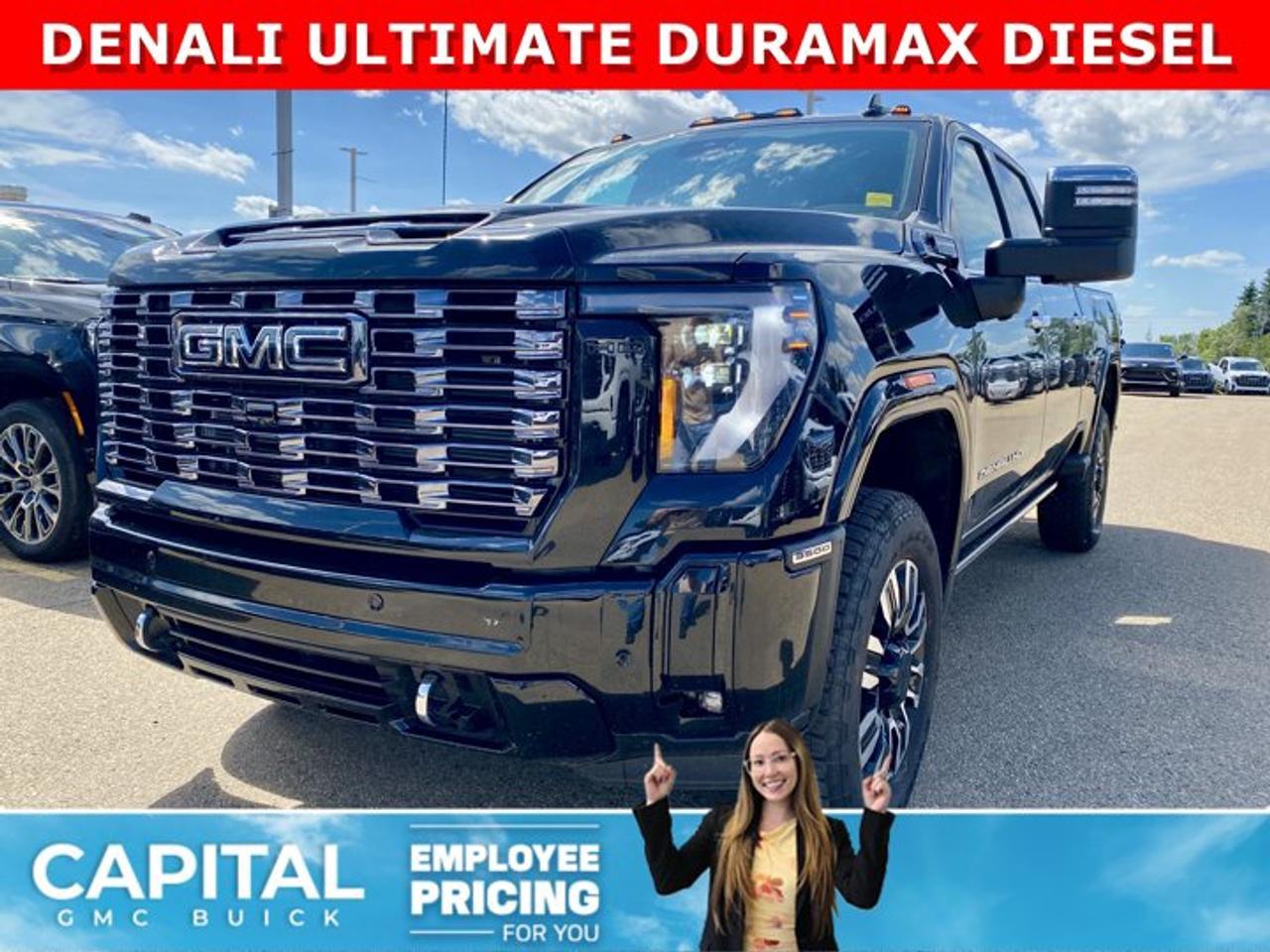 Check out this 2026 GMC SIERRA 3500 HD Denali Ultimate Duramax Diesel... This fully-loaded Heavy Duty comes equipped with every option, including Heated and Cooling Seats, Heated Steering, Power Assist Steps, Exclusive Alpine Umber Interior, Body Color Wheel Arch Moldings, 5th Wheel Prep Package, Power Sunroof, Technology Package, 360 Cam, Rear Streaming Camera Mirror, Heads-up Display, Heated Rear Seats, Adaptive Cruise Control, Wireless Charging, MultiPro Tailgate, and so much more... CALL NOW!Ask for the Internet Department for more information or book your test drive today! Text 507-585-4395 for fast answers at your fingertips!AMVIC Licensed Dealer - Licence Number B1044900