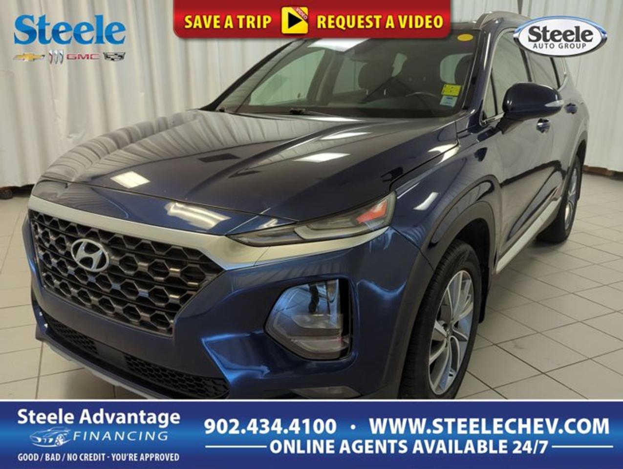 Finished in dark blue with a black interior, this used 2019 Hyundai Santa Fe Preferred brings together confident turbo power, all-wheel-drive capability, and the everyday practicality families want in an SUV. Offered by Steele Chevrolet Buick GMC in Dartmouth, it delivers a refined drive, a roomy cabin, and the versatility that makes every trip easier.With 119,550 km on the odometer, this four-door Santa Fe Preferred still stands out for its balanced design and smart engineering. Its 2.0-litre intercooled turbocharged four-cylinder gas engine works with an automatic transmission to provide smooth response in city traffic and reassuring strength for highway travel in changing Atlantic Canadian weather.FEATURES OF THE Santa Fe PreferredDark blue exterior with bold SUV presenceBlack interior with clean modern layoutAutomatic transmission for smooth daily drivingAll-wheel drive for added road confidenceADVANCED SAFETY FEATURESRearview camera helps with tighter parkingAdvanced airbag system for occupant supportStability control helps maintain composed handlingTraction management supports slippery road drivingPERFORMANCE AND EFFICIENCY2.0-litre turbocharged four-cylinder gas engineAutomatic transmission delivers smooth gear changesAll-wheel drive adds year-round confidenceTurbo power supports strong passing responseCOMFORT AND CONVENIENCEFour-door layout improves daily passenger accessSpacious cabin supports family-friendly travel needsComfortable seating for everyday commuting easePractical design suits errands and road tripsTECHNOLOGY AND CONNECTIVITYUser-friendly controls support quick driver adjustmentClear instrument layout aids daily operationWell-organized cabin keeps essentials within reachModern SUV design enhances driving confidenceCARGO SPACERear cargo area supports busy lifestylesFlexible storage helps with larger itemsWide opening improves loading convenienceSUV shape adds practical hauling versatilityAWARDS & RECOGNITIONSTop Safety Pick, Insurance Institute for Highway Safety, 2019WHAT OTHER OWNERS LIKETurbo engine feels responsive and capableAll-wheel drive inspires winter driving confidenceCabin space suits families and gearComfortable ride for commuting and travelThe 2019 Hyundai Santa Fe Preferred is well known for delivering a more upscale feel than many midsize SUVs in its class. Its body design looks clean and modern, while the cabin layout focuses on ease of use. This is the kind of vehicle that fits many needs, from weekday commuting to weekend trips around Nova Scotia.The turbocharged 2.0-litre engine is a key highlight of this 2019 Hyundai Santa Fe Preferred. It gives this SUV a satisfying level of pull when merging or passing, without giving up the smooth, controlled feel drivers want in daily use. Paired with an automatic transmission, it helps create a relaxed and capable driving character.All-wheel drive is another major advantage in this 2019 Hyundai Santa Fe Preferred. In Dartmouth and across the Maritimes, changing road conditions are part of life. Having extra traction can make a real difference during rain, slush, and snow, while also adding confidence on gravel roads and cottage routes.Inside, the black interior gives this 2019 Hyundai Santa Fe Preferred a neat and timeless appearance. The cabin is arranged to make controls easy to find and simple to use. Passenger space is generous, and the SUV format provides the flexibility needed for groceries, sports gear, luggage, and everyday family demands.For shoppers looking for a used SUV with turbo performance, all-wheel-drive assurance, and strong everyday practicality, this 2019 Hyundai Santa Fe Preferred deserves serious attention. It offers the right mix of comfort, utility, and confident road manners in a stylish dark blue package from Steele Chevrolet Buick GMC in Dartmouth.This 2019 Hyundai Santa Fe Preferreds VIN is: 5NMS3CAA3KH052217.