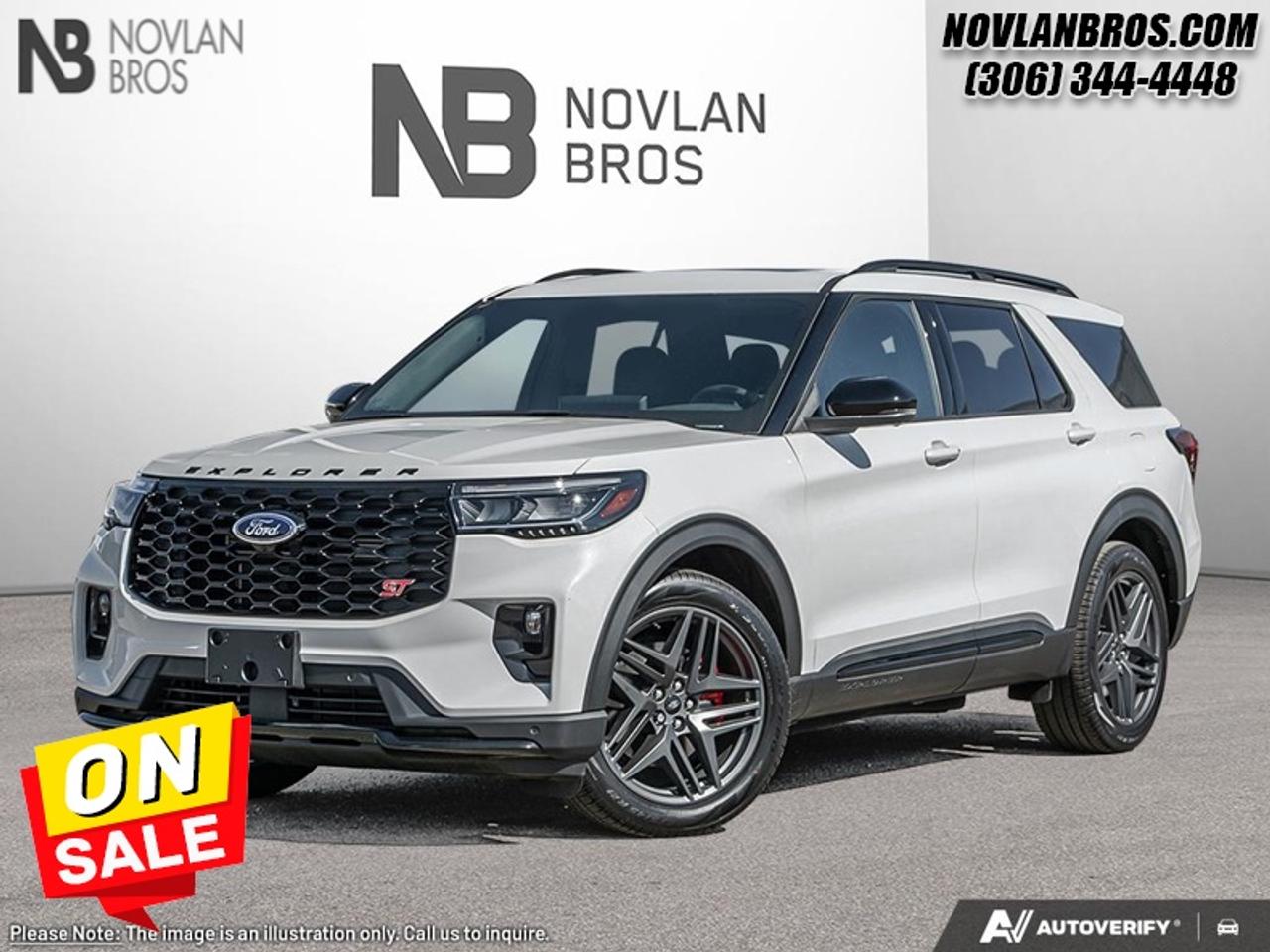 <b>Sport Suspension,  Sunroof,  Cooled Seats,  BlueCruise,  Navigation!</b><br> <br> Check out our great inventory of new vehicles at Novlan Brothers!<br> <br>Offering a smooth and controlled ride with plenty of room for you and yours, this 2026 Ford Explorer is a fantastic family SUV.<br> <br>This Ford Explorer is the ultimate lifestyle vehicle with plenty of style and space for all of your passengers and cargo. It has the hauling capabilities of a midsize SUV combined with strong off-road capabilities. Whether your next family adventure is to the grocery store or over a high mountain pass, the Ford Explorer was built to get you there with ease.<br> <br>This Star White Metallic Tri-Coat SUV has a 10 Speed Automatic transmission and is powered by a 400HP 3.0L V6 Cylinder Engine. <br> <br> Our Explorers trim level is ST. This range-topping Explorer ST rewards you with sport-tuned suspension, a dual-panel sunroof and cooled front seats, as well as BlueCruise 1.2, inbuilt navigation, Bang & Olufsen audio, an aerial view camera system and a heated steering wheel. Also standard include 21 aluminum wheels, FordPass Connect 5G mobile hotspot internet access, adaptive cruise control, smart device remote engine start, and a power liftgate for rear cargo access. On the inside, occupants are treated to leather upholstery, voice-activated dual-zone climate control, and a 13.2-inch infotainment screen with wireless Apple CarPlay and Android Auto. Safety features also include lane keep assist with lane departure warning, collision mitigation, automatic emergency braking, evasion assist, and rear parking sensors. This vehicle has been upgraded with the following features: Sport Suspension, Sunroof, Cooled Seats, BlueCruise, Navigation, B&O Audio, 360 Camera.<br><br> View the original window sticker for this vehicle with this url <b><a href=http://www.windowsticker.forddirect.com/windowsticker.pdf?vin=1FMWK8GC3TGB86658 target=_blank>http://www.windowsticker.forddirect.com/windowsticker.pdf?vin=1FMWK8GC3TGB86658</a></b>.<br> <br>To apply right now for financing use this link: <a href=http://novlanbros.com/credit/ target=_blank>http://novlanbros.com/credit/</a><br> <br/>Weve discounted this vehicle $6522. Total rebate of $1000 is reflected in the price. 5.49% financing for 84 months. <br> Payments from <b>$979.83</b> monthly with $0 down for 84 months @ 5.49% APR O.A.C. ( Plus applicable taxes - Plus applicable fees ). Incentives expire 2026-08-31. See dealer for details. <br><br><br> Come by and check out our fleet of 20+ used cars and trucks and 100+ new cars and trucks for sale in Paradise Hill.  o~o