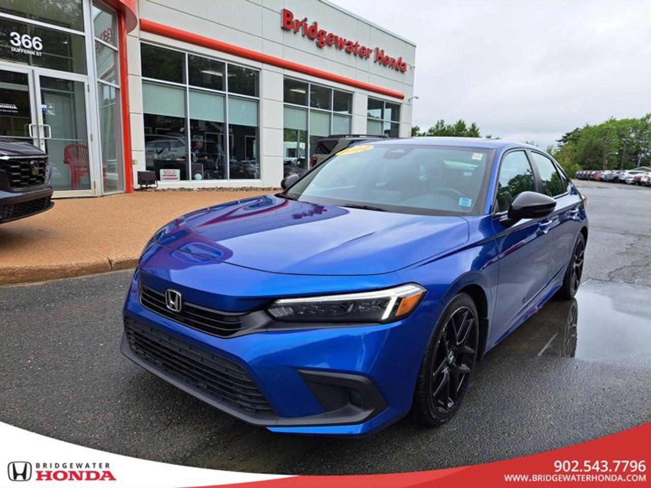 Blue 2022 Honda Civic SportFresh MVI Shop with confidence knowing this vehicle has been thoroughly inspected and serviced.This vehicel has a Honda Extended Warranty until 200,000kmEvery vehicle includes:Current Motor Vehicle Inspection (MVI)Fresh Oil & Filter ChangeProfessional Interior & Exterior DetailComplimentary CARFAX Vehicle History ReportWarranty Upgrade Options AvailableFlexible Financing SolutionsAll Trade-Ins WelcomeWe Want Your Car!Thinking about trading or selling?We want your vehicle and buy all makes and models. Whether youre upgrading, downsizing, or simply looking to sell, well offer a competitive value and make the process quick and easy.Contact us today for a free appraisal!With over 700 customers helped each year, our team is committed to providing a transparent, stress-free buying experience from start to finish.Quality vehicles, competitive financing, and a team thats here to help every step of the way.Your next vehicle is waiting lets find the right one for you today.