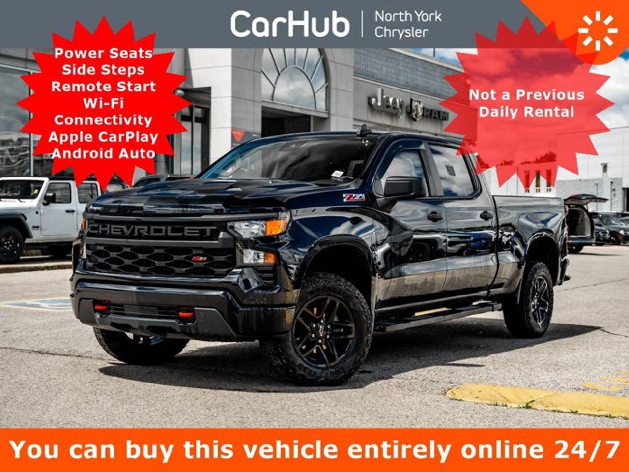 <p>This Chevrolet Silverado 1500 boasts a Turbocharged Gas I4 2.7L/166 engine powering this Automatic transmission. ENGINE, 2.7L TURBOMAX (310 hp [231 kW] @ 5600 rpm, 430 lb-ft of torque [583 Nm] @ 3000 rpm) (STD), Wireless Phone Projection for Apple CarPlay and Android Auto, Windows, power rear, express down.</p><p>This Chevrolet Silverado 1500 Comes Equipped with These Options<br data-end=295 data-start=292 />Apple CarPlay and Android Auto, 6-speaker audio system, Wi-Fi hotspot capability, Bluetooth connectivity, satellite radio, Chevrolet Connected Access, three years of Remote Access through the myChevrolet mobile app, remote engine start, keyless entry and start, power drivers seat with adjustable lumbar support, rear-view camera, rear defrost, heated power mirrors, privacy glass, automatic high beams, front collision warning and mitigation, lane-keeping assist, lane-departure warning, security system, power front windows with driver express up/down and passenger express down, running boards, bed liner, High Gloss Black aluminum wheels, on/off-road tires and rear pass-through bench seating.</p><p>Drive Happy with CarHub<br />*** All-inclusive, upfront prices -- no haggling, negotiations, pressure, or games *** Purchase or lease a vehicle and receive a $1000 CarHub Rewards card for service. *** Purchase this vehicle fully online on CarHub websites</p><p>Transparency Statement<br />USED VEHICLES: Online prices and payments are for finance purchases -- please note there is a $850 safety certification fee. if not Certified, then as per OMVIC Regulations the vehicle is deemed to be not drivable and Not Certified. Cash purchases for used vehicles have a $2,350 surcharge which includes the safety certification (the finance price + $2,350). NEW VEHICLES: New financed vehicles are subject to an $ 850 Processing Fee. New cars priced at over $100,000 including add-ons or accessories are subject to the additional federal luxury tax. While every effort is taken to avoid errors, technical or human error can occur, so please confirm vehicle features, options, materials, and other specs with your CarHub representative. This can easily be done by calling us or by visiting us at the dealership. CarHub used vehicles come standard with 1 key. If we receive more than one key from the previous owner, we include them with the vehicle. Additional keys may be purchased at the time of sale. Ask your Product Advisor for more details. Payments are only estimates derived from a standard term/rate on approved credit. Terms, rates and payments may vary. Prices, rates and payments are subject to change without notice. Please see our website for more details.</p><p> </p>