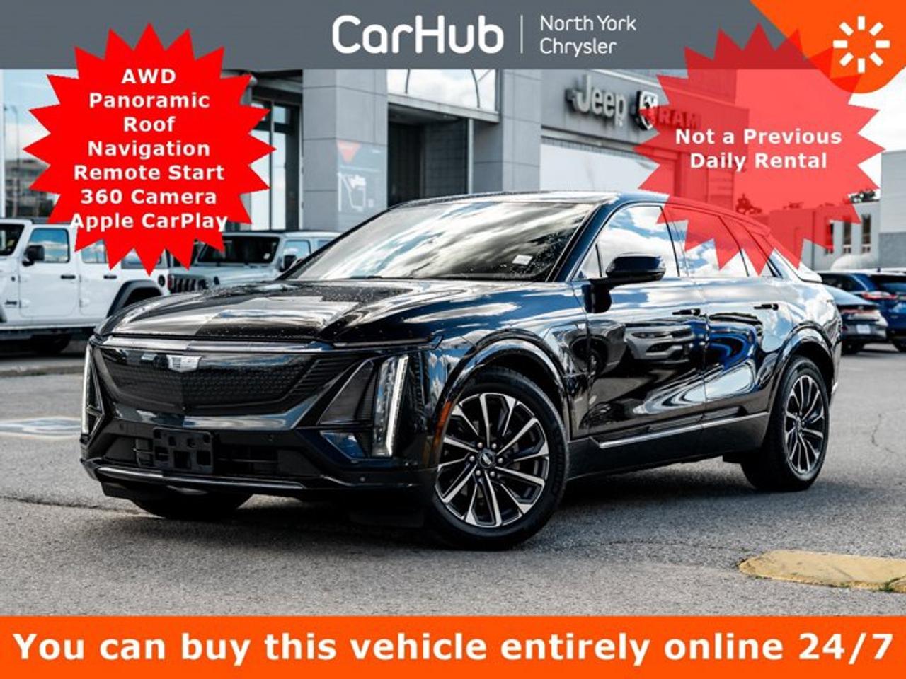 <p> This Cadillac LYRIQ delivers a Electric engine powering this Automatic transmission. Wireless Apple CarPlay/Wireless Android Auto, Wipers, front intermittent, Rainsense, Windshield, heated glass, in wiper park position. <p> This Cadillac LYRIQ Features the Following Options <br /> Windshield, acoustic laminated, Windows, power with Express-Up/Down on all, Wi-Fi Hotspot capable (Terms and limitations apply. See onstar.ca or dealer for details.), Wheels, 20 Dynamic 12-Spoke alloy with Diamond Cut/Satin Dark Android finish, Wheel, spare, none, Warning tones, seat belt, rear passengers, Visors, driver and front passenger illuminated vanity mirrors, USB ports, type-C, (3) full-function front row, USB ports, type-C, (2) charge-only, rear, Universal Home Remote, includes garage door opener, programmable. </p> <p>Drive Happy with CarHub<br>*** All-inclusive, upfront prices -- no haggling, negotiations, pressure, or games*** Purchase or lease a vehicle and receive a $1000 CarHub Rewards card for service.  *** Purchase this vehicle fully online on CarHub websites</p> <p>Transparency Statement<br>USED VEHICLES:Online prices and payments are for finance purchases  please note there is a $850 safety certification fee. if not Certified, then as per OMVIC Regulations the vehicle is deemed to be not drivable and Not Certified. Cash purchases for used vehicles have a $2,350 surcharge which includes the safety certification (the finance price + $2,350).NEW VEHICLES:New financed vehicles are subject to an $ 850 Processing Fee. New cars priced at over $100,000 including add-ons or accessories are subject to the additional federal luxury tax.While every effort is taken to avoid errors, technical or human error can occur, so please confirm vehicle features, options, materials, and other specs with your CarHub representative. This can easily be done by calling us or by visiting us at the dealership. CarHub used vehicles come standard with 1 key. If we receive more than one key from the previous owner, we include them with the vehicle. Additional keys may be purchased at the time of sale. Ask your Product Advisor for more details. Payments are only estimates derived from a standard term/rate on approved credit. Terms, rates and payments may vary. Prices, rates and payments are subject to change without notice. Please see our website for more details.</p>
