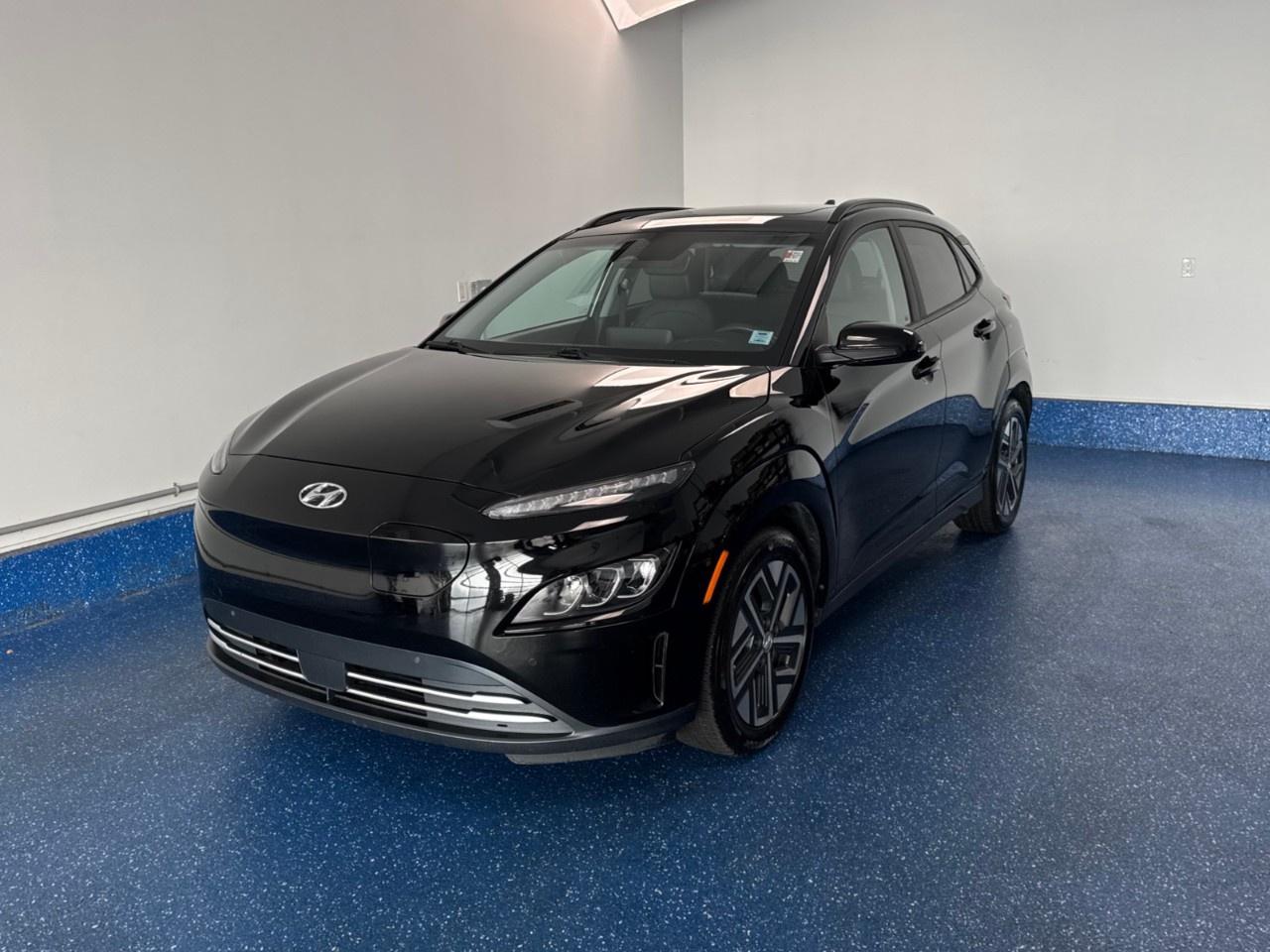 New Price! 2023 Hyundai Kona Electric Ultimate Electric Ultimate | Save Your Gas Money! | Zacks Certified. 1-Speed Automatic FWD Abyss Black Pearl Electric Motor<br /><br /><br />17''' x 7.0J Aluminum Alloy Wheels, Air Conditioning, Apple CarPlay & Android Auto, Automatic temperature control, Electronic Stability Control, harman/kardon® Speakers, Heads-Up Display, Heated & Ventilated Front Bucket Seats, Heated door mirrors, Heated rear seats, Heated steering wheel, Leather Seat Trim, Leather steering wheel, Navigation System, Power driver seat, Power moonroof, Power windows, Radio: AM/FM/SiriusXM/HD Radio/MP3 Audio System, Rain sensing wipers, Remote keyless entry, Spoiler, Tilt steering wheel, Turn signal indicator mirrors, Ventilated front seats.<br /><br />Certification Program Details: Fresh 2 Yr MVI | 30 day warranty* | 110 point inspection | Full tank of fuel | Krown rustproofed | Flexible financing options | Professionally detailed<br /><br />This vehicle is Zacks Certified! You're approved! We work with you. Together we'll find a solution that makes sense for your individual situation. Please visit us or call 902 843-3900 to learn about our great selection.<br /><br />With 22 lenders available Zack's Auto Sales can offer our customers with the lowest available interest rate. Thank you for taking the time to check out our selection!