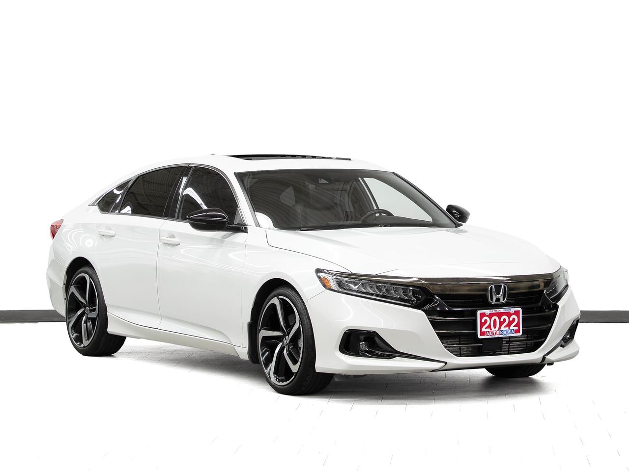<div style=margin-bottom: 15px;><p data-path-to-node=1>Cash Price: $29,850 Finance Price: $27,850</p></div><div style=margin-bottom: 15px;><p data-path-to-node=2>Verified CarFax. 19-inch aluminum-alloy wheels | Power moonroof | Sport leatherette/fabric combination seating surfaces | 12-way power-adjustable drivers seat | Heated front seats | Heated leather-wrapped steering wheel | 8-inch Display Audio touchscreen | Wireless Apple CarPlay & Android Auto compatibility | Honda Sensing safety suite | Adaptive Cruise Control with Low-Speed Follow | Lane Keeping Assist System | Collision Mitigation Braking System | Blind Spot Information system with Rear Cross Traffic Monitor | Dual-zone automatic climate control | Proximity key with push-button start | Remote engine start | Multi-angle rearview camera | Bluetooth connectivity. 1.5L Turbocharged 4-cylinder engine (192HP) with Continuously Variable Transmission (CVT). Smooth Eco Comfort. Extended warranty options available. Trades are welcome. Financing for all credit types. Same-day approval. 125-point inspection completed. Detailed from corner to corner. Over 250 high-quality used vehicles available at the lowest prices for you to choose from. All vehicles are indoors. Visit us rain or shine.</p></div><div style=margin-bottom: 15px;>Call us to book a test drive: <a href=tel:4167397262>416-739-7262</a><br>Get pre-approved for your car loan in a minute: <a href=https://www.autorama.ca/financing/>Apply for Used Car Financing</a><br>Visit our showroom: 1205 Finch Ave West, North York, ON M3J 2E8</div><div style=margin-top: 15px; margin-bottom: 15px;>&mdash;&mdash;&mdash;&mdash;&mdash;&mdash;&mdash;&mdash;&mdash;&mdash;&mdash;&mdash;&mdash;&mdash;&mdash;&mdash;&mdash;&mdash;&mdash;&mdash;&mdash;&mdash;&mdash;&mdash;&mdash;&mdash;&mdash;&mdash;</div><h3 style=margin-bottom: 5px; margin-top: 0;>Pricing&nbsp;</h3><div style=margin-bottom: 15px;>Best Priced Dealer Award Winner for consecutive years. No admin or hidden fees. Prices exclude HST and licensing. Although every effort is made to ensure accuracy, Autorama is not responsible for typographical errors, omissions, or changes. Please verify all details in person. <span style=text-decoration: underline;>All vehicles can be Certified for an additional $999</span>. If not Certified, as per OMVIC Regulations, the vehicle is deemed to be not drivable and not Certified. Special pricing is not available to commercial, dealer, or exporting purchasers.</div><div style=margin-top: 15px; margin-bottom: 15px;>&mdash;&mdash;&mdash;&mdash;&mdash;&mdash;&mdash;&mdash;&mdash;&mdash;&mdash;&mdash;&mdash;&mdash;&mdash;&mdash;&mdash;&mdash;&mdash;&mdash;&mdash;&mdash;&mdash;&mdash;&mdash;&mdash;&mdash;&mdash;</div><h3 style=margin-bottom: 5px; margin-top: 0;>Financing</h3><div style=margin-bottom: 15px;>We welcome all credit types (no credit, new to the country, bankruptcy, consumer proposal, collections, and others). We offer $0 down and no payment for up to 6 months on approved credits. Want to get started now? Apply for a <a href=https://www.autorama.ca/financing/?utm_source=vdpdesc&utm_medium=vdpdesc>car loan online</a>. Same-day auto finance approvals and same-day delivery are available for qualified customers. Financing programs are available for an additional $999. &nbsp;Our team works with a wide network of banks and lenders to help secure the best possible approval tailored to your situation.</div><div style=margin-top: 15px; margin-bottom: 15px;>&mdash;&mdash;&mdash;&mdash;&mdash;&mdash;&mdash;&mdash;&mdash;&mdash;&mdash;&mdash;&mdash;&mdash;&mdash;&mdash;&mdash;&mdash;&mdash;&mdash;&mdash;&mdash;&mdash;&mdash;&mdash;&mdash;&mdash;</div><h3 style=margin-bottom: 5px; margin-top: 0;>Vehicle Review</h3><div style=margin-bottom: 15px;><p data-path-to-node=12>The 2022 Honda Accord Sport is a dynamic and incredibly refined midsize sedan that perfectly balances athletic performance with everyday comfort and exceptional reliability. Standing out effortlessly on the streets of the GTA, the Sport trim features an aggressive front grille, dual exhaust finishers, a rear trunk spoiler, and striking 19-inch alloy wheels. Inside the remarkably spacious and thoughtfully designed cabin, you are treated to a power moonroof, unique sport combi seating, and a heated leather-wrapped steering wheel alongside heated front seats&mdash;perfect for battling cold Ontario winters. Staying connected is completely seamless with the 8-inch touchscreen featuring wireless Apple CarPlay and Android Auto integration. Powered by a responsive and fuel-efficient 1.5L turbocharged engine producing 192 horsepower, paired with a smooth CVT, the Accord Sport delivers an engaging, agile, and remarkably comfortable driving experience. Complete with the comprehensive Honda Sensing safety suite, including Adaptive Cruise Control and a Blind Spot Information system, this award-winning sedan is a smart, stylish, and incredibly secure choice. We have a wide selection of used <a href=https://www.autorama.ca/vehicles?dsp_model=99 target=_blank rel=noopener>Honda Accord</a> to help you choose.</p><p data-path-to-node=13>&nbsp;</p></div><div style=margin-top: 15px; margin-bottom: 15px;>&mdash;&mdash;&mdash;&mdash;&mdash;&mdash;&mdash;&mdash;&mdash;&mdash;&mdash;&mdash;&mdash;&mdash;&mdash;&mdash;&mdash;&mdash;&mdash;&mdash;&mdash;&mdash;&mdash;&mdash;&mdash;&mdash;&mdash;&mdash;</div><h3 style=margin-bottom: 5px; margin-top: 0;>Warranty</h3><div style=margin-bottom: 15px;>This vehicle qualifies for an extended warranty with a variety of terms and coverage options. Ask us anytime, we&rsquo;ll help you choose the plan that&rsquo;s right for you.</div><div style=margin-top: 15px; margin-bottom: 15px;>&mdash;&mdash;&mdash;&mdash;&mdash;&mdash;&mdash;&mdash;&mdash;&mdash;&mdash;&mdash;&mdash;&mdash;&mdash;&mdash;&mdash;&mdash;&mdash;&mdash;&mdash;&mdash;&mdash;&mdash;&mdash;&mdash;&mdash;&mdash;</div><h3 style=margin-bottom: 5px; margin-top: 0;>Trade-In / Appraisal</h3><div style=margin-bottom: 15px;>Have a vehicle to trade? We pay top dollar for trades, any vehicle, any condition. Bring your trade for a free appraisal when you visit us or you can apply for</div><div style=margin-top: 15px; margin-bottom: 15px;>&mdash;&mdash;&mdash;&mdash;&mdash; &mdash;&mdash;&mdash;&mdash;&mdash;&mdash;&mdash;&mdash;&mdash;&mdash;&mdash;&mdash;&mdash;&mdash;&mdash;&mdash;&mdash;&mdash;&mdash;&mdash;&mdash;&mdash;&mdash;</div><h3 style=margin-bottom: 5px; margin-top: 0;>Visit / Showroom Info</h3><div style=margin-bottom: 15px;>Visit our indoor showroom (rain or shine) at:<br>Autorama 1205 Finch Ave West, North York, ON M3J 2E8<br>Call us at <a href=tel:4167397262>416-739-7262</a> to book a test drive or ask questions.</div><div style=margin-top: 15px; margin-bottom: 15px;>&mdash;&mdash;&mdash;&mdash;&mdash;&mdash;&mdash;&mdash;&mdash;&mdash;&mdash;&mdash;&mdash;&mdash;&mdash;&mdash;&mdash;&mdash;&mdash;&mdash;&mdash;&mdash;&mdash;&mdash;&mdash;&mdash;&mdash;&mdash;</div><h3 style=margin-bottom: 5px; margin-top: 0;>Who we are</h3><div style=margin-bottom: 15px;>Autorama is Toronto&rsquo;s trusted, award-winning <a href=https://www.autorama.ca/?utm_source=vdpdesc&utm_medium=vdpdesc>used car dealership</a>, offering over 250 hand-picked vehicles at the lowest prices. We&rsquo;re committed to exceptional service and have proudly served Toronto, Mississauga, Brampton, and the GTA for over 25 years &mdash; and with our full indoor showroom, you can visit us rain or shine.</div><div style=margin-top: 15px; margin-bottom: 15px;>&mdash;&mdash;&mdash;&mdash;&mdash;&mdash;&mdash;&mdash;&mdash;&mdash;&mdash;&mdash;&mdash;&mdash;&mdash;&mdash;&mdash;&mdash;&mdash;&mdash;&mdash;&mdash;&mdash;&mdash;&mdash;&mdash;&mdash;&mdash;</div><h3 style=margin-bottom: 5px; margin-top: 0;>Disclaimers</h3><ul style=margin-top: 0; padding-left: 20px;><li><span data-olk-copy-source=MessageBody>Prices exclude HST and licensing.</span></li></ul><ul style=margin-top: 0; padding-left: 20px;><li data-ogsc= data-olk-copy-source=MessageBody>Prices, rates, and payments are subject to change without notice.</li></ul><ul style=margin-top: 0; padding-left: 20px;><li data-ogsc= data-olk-copy-source=MessageBody>Advertised price includes a $2,000 finance credit. Cash price may differ.</li></ul><ul style=margin-top: 0; padding-left: 20px;><li data-ogsc= data-olk-copy-source=MessageBody>All vehicles come standard with one key. Additional keys may be purchased at the time of sale.</li></ul><ul style=margin-top: 0; padding-left: 20px;><li><span data-olk-copy-source=MessageBody>Although every effort is made to ensure accuracy, Autorama is not responsible for typographical errors, omissions, or changes. Please verify all details with your Sales & Finance Specialist.</span></li></ul>