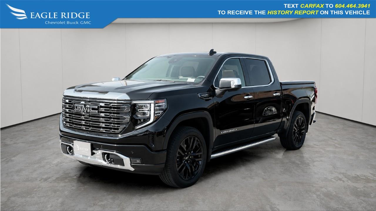 <p>This GMC Sierra Denali Ultimate is powered by a 6.2L V8 engine and features massaging seats, two large displays, heated and ventilated seats, a panoramic sunroof, premium leather upholstery, a Bose sound system, and power running boards.</p> <p>Eagle Ridge GM in Coquitlam is your Locally Owned & Operated Chevrolet, Buick, GMC Dealer, and a Certified Service and Parts Center equipped with an Auto Glass & Premium Detail. Established over 30 years ago, we are proud to be Serving Clients all over Tri Cities, Lower Mainland, Fraser Valley, and the rest of British Columbia. Find your next New or Used Vehicle at 2595 Barnet Hwy in Coquitlam. Price Subject to $595 Documentation Fee. Financing Available for all types of Credit.</p>