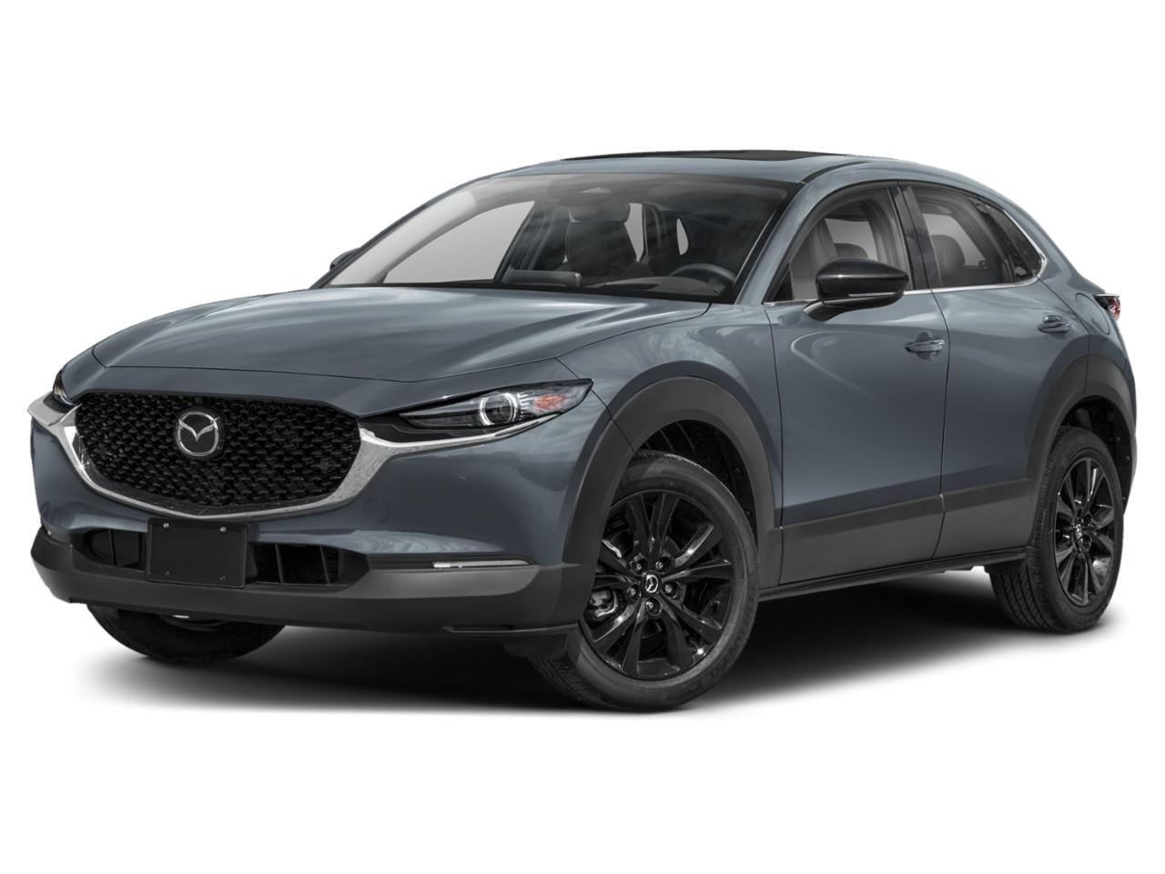 <p>Introducing the stunning gray 2026 Mazda CX-30 GT w/Turbo AWD. Designed for those who appreciate performance and style, this SUV boasts an automatic transmission and an advanced all-wheel-drive system for superior handling and control in a variety of conditions.</p><p>The chic Aero Grey Metallic exterior, enhanced by the sports-inspired KURO PACKAGE, features increased-diameter exhaust outlets, a Signature Wing grille surround in a striking black finish, and sleek black badging. Practicality meets aesthetics with black roof rails and exterior mirrors equipped with a reverse tilt-down function. Step inside to be embraced by the sophisticated interior, where white and grey leatherette upholstery with grey fabric inserts promises comfort and elegance.</p><p>The 2026 CX-30 is packed with cutting-edge technology and safety features. Stay connected and entertained with smart device integration, a premium navigation system, and crystal-clear tunes via the satellite radio. Safety is paramount with features such as lane assist, parking sensors, and a backup camera, ensuring every journey is as secure as it is enjoyable.</p><p>Ideal for adventurers and urban explorers alike, this SUV is perfect for anyone from busy professionals seeking a dependable daily driver to small families wanting a touch of luxury on their weekend getaways. Don't miss your chance to own this exceptional vehicle. Contact Cobourg Mazda today to learn more and experience everything the 2026 Mazda CX-30 GT w/Turbo AWD has to offer!</p>