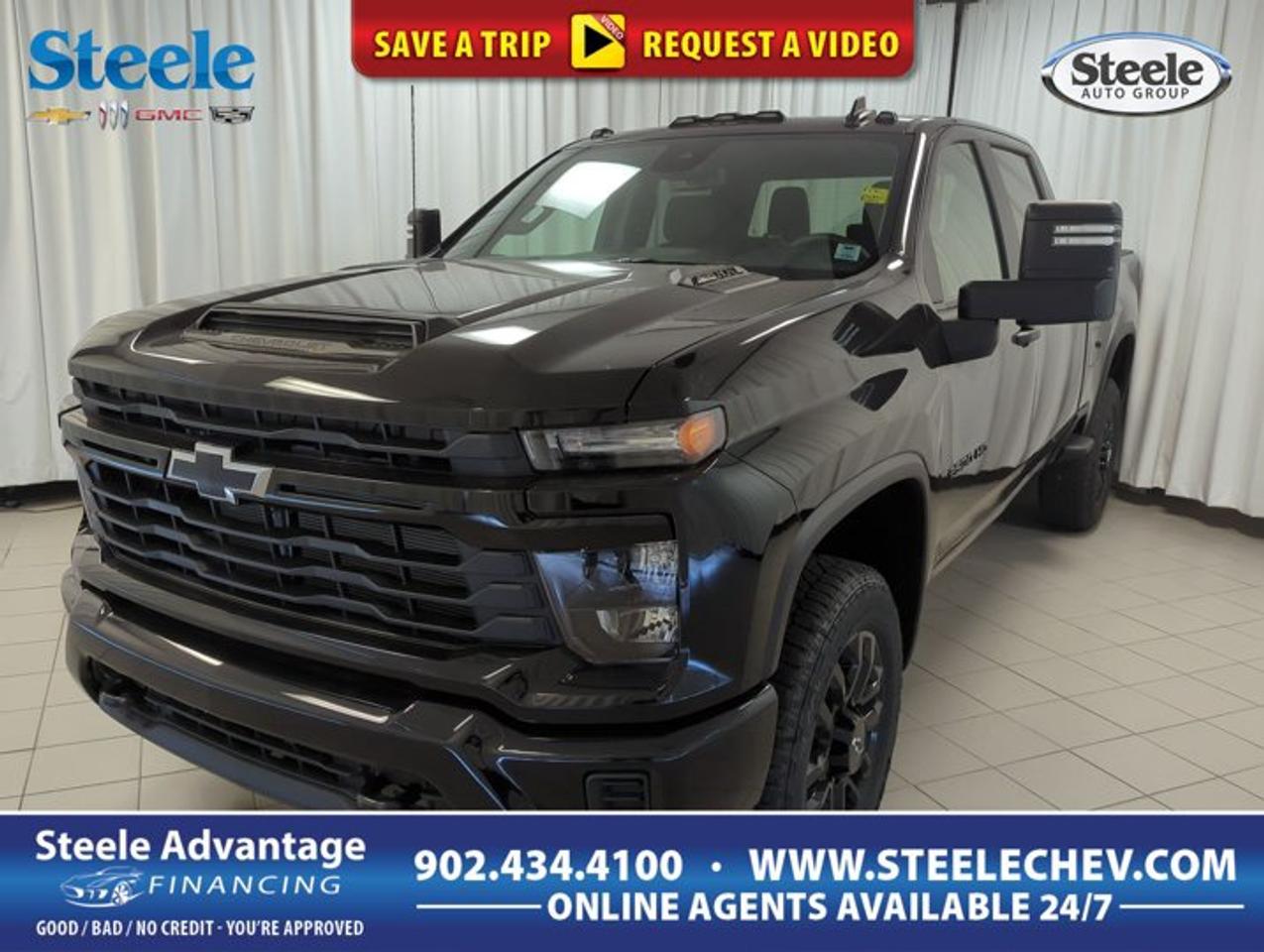 Built to handle demanding work and long highway runs, the 2026 Chevrolet Silverado 2500 Custom delivers heavy-duty strength with a clean, confident look. Finished in Black with a Black interior, this four-door pickup pairs a proven 6.6-litre Gas V8 engine with an automatic transmission and four-wheel drive for solid capability in Canadian conditions.At Steele Chevrolet Buick GMC in Dartmouth, this Silverado 2500 Custom stands out for buyers who want straightforward power and useful equipment without unnecessary extras. Its bold stance, durable truck design, and practical cabin layout make it a smart choice for towing, hauling, and everyday driving. The included power outlet and auto-dimming rearview mirror add welcome convenience to a truck made for real work.FEATURES OF THE Silverado 2500 CustomBold black exterior with four-door cab6.6-litre Gas V8 engine powerAutomatic transmission for easy operationFour-wheel drive for added tractionTRUCK FEATURESHeavy-duty pickup built for demanding tasksFour-wheel drive for changing road conditionsStrong V8 power for towing confidenceDurable box ready for work gearADVANCED SAFETY FEATURESFour-wheel drive supports slippery-road tractionAuto-dimming mirror helps reduce glareLarge truck design aids road visibilitySolid heavy-duty build inspires confidencePERFORMANCE AND EFFICIENCY6.6-litre V8 delivers strong outputAutomatic transmission supports smooth power deliveryFour-wheel drive adds all-season capabilityHeavy-duty setup suits towing and haulingCOMFORT AND CONVENIENCEFour doors support easy cabin accessPower outlet helps charge devicesAuto-dimming mirror improves night drivingSpacious cabin suits workday travelTECHNOLOGY AND CONNECTIVITYPower outlet adds practical in-cabin utilityClear driver layout supports easy useAutomatic transmission simplifies daily drivingUseful controls placed within easy reachCARGO SPACEPickup box handles tools and suppliesHeavy-duty bed suits larger loadsCabin offers storage for daily itemsFour-door layout supports crew flexibilityWHAT OTHER OWNERS LIKEStrong V8 power for hard jobsConfident four-wheel drive in winterPractical cabin with easy accessHeavy-duty capability for towing needsThe 2026 Chevrolet Silverado 2500 Custom is made for drivers who need a truck that feels ready from the first turn of the key. The Gas V8 6.6L engine is well known for dependable heavy-duty performance, giving this pickup the muscle needed for job sites, trailers, and full days on the road. With automatic shifting, power comes on smoothly and consistently.Its Black exterior gives this Silverado 2500 Custom a purposeful look that suits both commercial and personal use. Inside, the Black cabin keeps the appearance clean and professional. The four-door configuration also makes a real difference for drivers who need easy access to the rear seating area or extra room for passengers and gear.The included auto-dimming rearview mirror is a simple feature that improves comfort on night drives by reducing glare from following traffic. The power outlet adds everyday usefulness, making it easier to keep devices charged or support small work-related electronics while on the move. These details help make the truck more practical without overcomplicating the experience.For drivers in Dartmouth looking for a heavy-duty pickup with honest capability, this Silverado 2500 Custom offers the essentials that matter most. It combines V8 strength, four-wheel-drive confidence, a spacious four-door layout, and useful convenience features in one tough package. Whether the day calls for hauling materials, towing equipment, or handling rough weather, this truck is ready to get to work.This 2026 Chevrolet Silverado 2500 Customs VIN is: 2GC4KME74T1189835 .