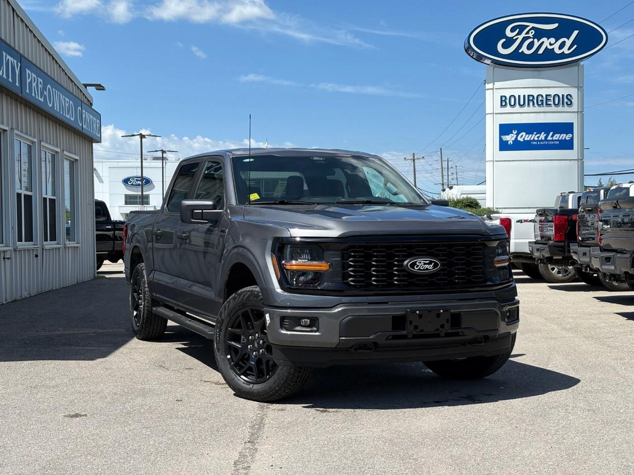 <p>Experience the exceptional utility and rugged style of the 2026 Ford F-150 STX, finished in an attractive Carbonized Grey Metallic, featuring a robust 4x4 drivetrain. Designed to tackle both urban streets and challenging terrains with ease, this truck offers confident handling and performance.</p><p>Step into the refined interior, where you'll find a sleek black color scheme complemented by practical tray style floor liner with carpet mats. The carefully crafted cabin is equipped with modern conveniences such as power windows and keyless entry, creating a comfortable and functional space.</p><p>Technological features enhance every drive, including a backup camera for easy parking, and smart device integration to keep you connected. Safety-first features like lane assist, brake assist, and parking sensors offer peace of mind, while the live connection through a Wi-Fi hotspot keeps you engaged on the road.</p><p>The 2026 Ford F-150 STX 4WD SuperCrew is ideal for those seeking a versatile vehicle that blends performance with modern features. Whether you're heading to work or exploring new trails, this truck is your perfect companion. Contact Bourgeois Motors Ltd. today to learn more and schedule a test drive.</p> <p><span style=color:rgb( 58 , 80 , 95 )>The discount shown on vehicle represents the </span><u>Cash Purchase</u><span style=color:rgb( 58 , 80 , 95 )> discount and is inclusive of all non-stackable and stackable cash purchase discounts from Ford of Canada and Bourgeois Motors Ltd. and is offered in lieu of sub-vented lease or finance rates. To get details on current discounts applicable to this and other vehicles in our inventory for Lease and Finance customer, see a member of our team. All offers for lease or finance are On Approved Credit (OAC).While every effort is made to ensure the accuracy of discounts and programs, programs are subject to change without notice </span><span style=color:rgb( 119 , 119 , 119 )>and may not be accurate or completely current. While every reasonable effort is made to ensure the accuracy of this data, we are not responsible for any errors or omissions contained on these pages.</span></p> <p><strong>Why Choose the Bourgeois Auto Group?</strong></p><p>For 80 years, Bourgeois Auto Group has been delivering exceptional automotive experiences. Our factor trained teams work to ensure you receive the shopping experience you deserve; whether you're looking for a new or new-to-you vehicle.</p><p>Shop 24/7 with our online showroom and chat service, ensuring convenience every step of the way. No hidden fees, full disclosure, and every pre-owned vehicle comes with a Carfax® report for peace of mind.</p><p>We offer a wide selection of pre-owned vehicles, all competitively priced using real-time market data. Get the best deal on your purchase and trade-in with our free Live Market Analysis report.</p><p>Looking to sell your car? We buy any make or modelno purchase required. Our simple to use online trade valuation tool will provide you with a clear, transparent selling experience whether you buy our car or not.</p><p>Backed by hundreds dedicated employees across 4 convenient locations, were here to meet all your automotive needs. Visit us in Midland or Parry Sound and explore our inventory or schedule your next service today.</p> <p><strong>Financing Your Next Vehicle with Bourgeois Motors Ford in Midland:</strong></p><p>At Bourgeois Motors Ford, we make financing your next vehicle simple and stress-free! Our team works with trusted lenders to find flexible options tailored to your budget. Drive away with confidenceapply today!</p><p>Take advantage of our online pre-qualification tool, backed by Equifax and TD Bank to find the payment that works for you. Simply <a href=https://www.bourgeoismotors.com/free-credit-check/ rel=nofollow><strong>CLICK HERE</strong></a><strong> </strong>to use our secure online credit tool with no impact to your credit.</p>