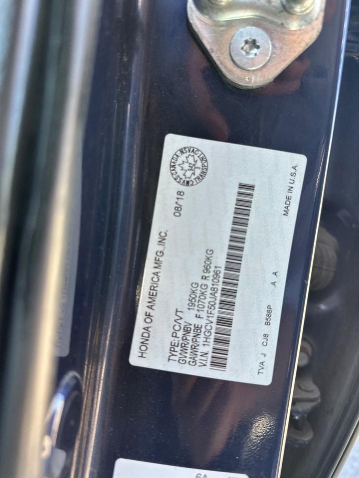 2018 Honda Accord EX L Photo