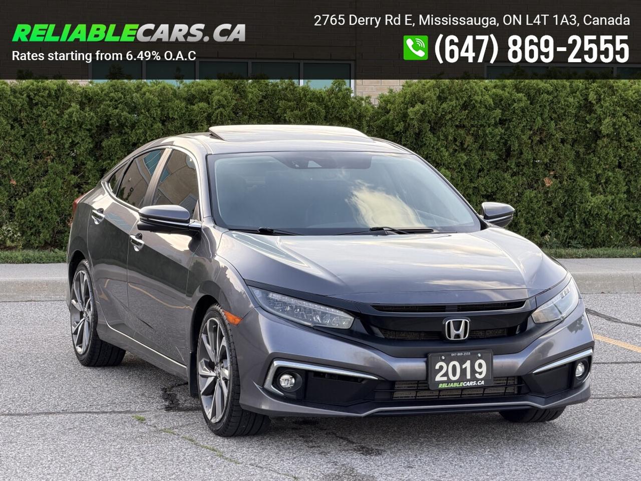 2019 Honda Civic TOURING | No-Accident | Leather | Sunroof | Loaded Photo4