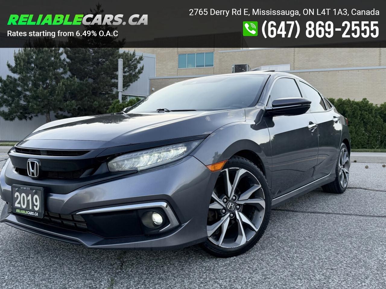 2019 Honda Civic TOURING | No-Accident | Leather | Sunroof | Loaded Photo