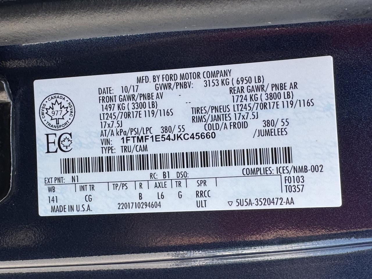 2018 Ford F-150 XL 4WD REG CAB 8' BOX Photo