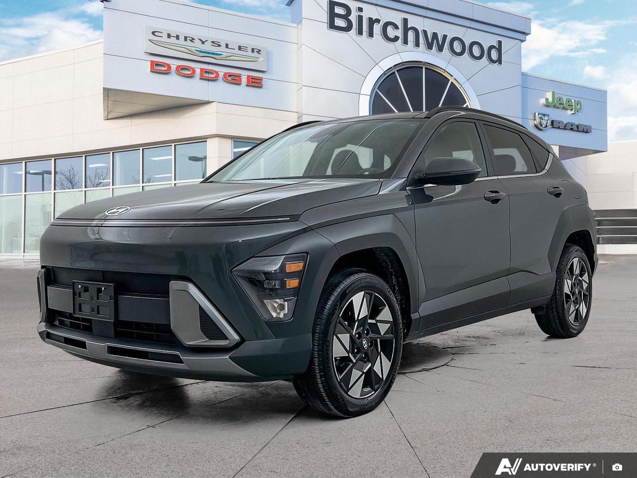 This 2025 Hyundai Kona Preferred in Cyber Grey brings together everyday practicality and modern tech in a compact AWD SUV thats genuinely fun to live with. With the Trend Package adding extra refinement and only 26,607 km on the clock, plus a clean accident-free history, this one is ready to impress from day one.

- AWD with Intelligent Variable Transmission (IVT) and selectable drive modes for confident handling year-round
- Trend Package equipped  including a panoramic sunroof, heated leather steering wheel, and dual-zone automatic climate control
- Adaptive Cruise Control with stop-and-go capability for relaxed highway commuting
- Heated front bucket seats with 6-way driver adjustment  perfect for Manitoba winters
- 18 aluminum wheels with all-season tires and a sporty lip spoiler for a polished exterior look
- Advanced safety suite: Blind-Spot Collision Warning, Lane Follow Assist, Driver Monitoring Alert, and Front Collision Mitigation
- BlueLink connectivity with back-up camera and full airbag system for added peace of mind
- Fuel-efficient 2.0L 4-cylinder engine rated at 8.1 L/100 km highway

Ready to get behind the wheel? Visit us at Birchwood Chrysler Dodge Jeep Ram or browse online at birchwoodchrysler.ca. Reserve this vehicle, start your purchase, or book a test drive today  our team is here to make the process straightforward and stress-free.
With us, Experience is Everything. Complete as much or as little of your purchase online as you like. All pricing is what you see is what you pay. No hidden fees. On our website you can choose payment options and terms knowing these are transparent and accurate.

Start your purchase online to build your exact pricing to your specifics like how much money down, vehicle trade and any accessories or added optional protection that suits your needs.

Any questions let us know by calling (204) 774-4444, wed love to send you a video to clarify any questions about a vehicle!

Visit us in store at 90-3965 Portage Ave in the Birchwood Autopark.

Dealer permit #5686
Dealer permit #5686