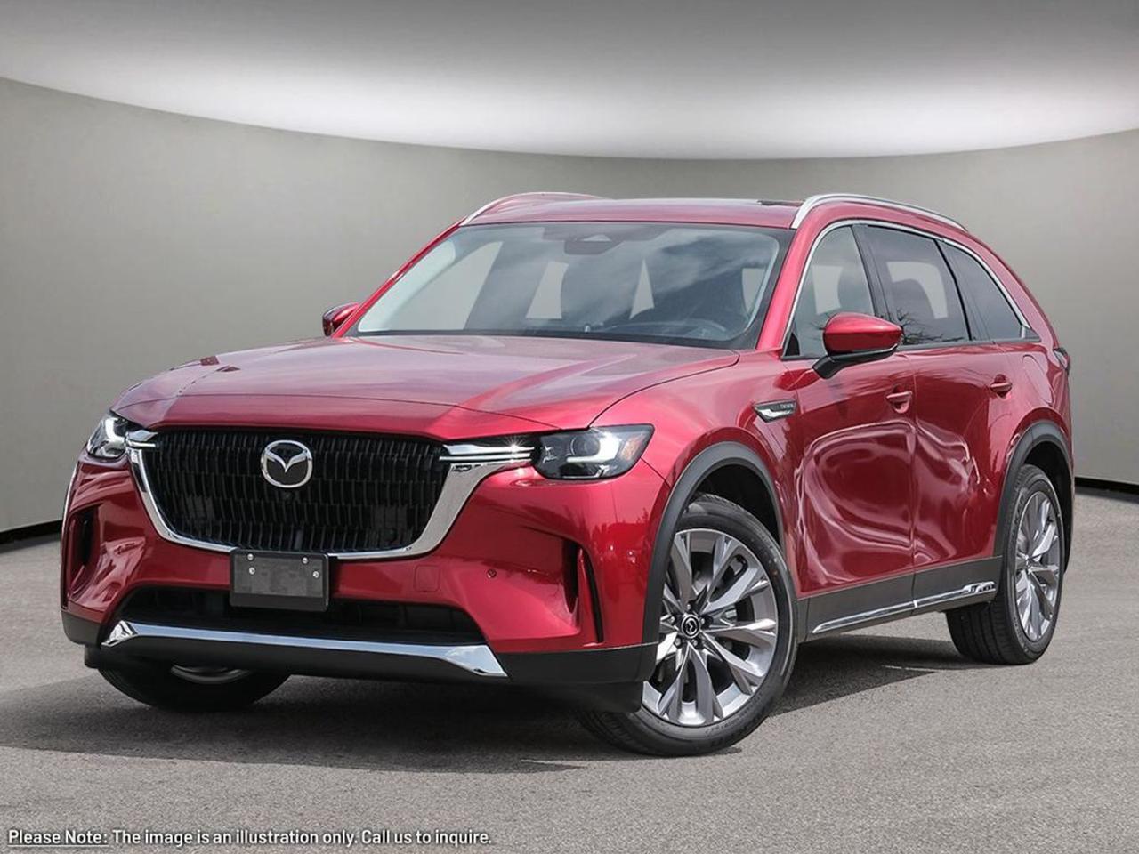 Introducing the stunning 2026 Mazda CX-90 MHEV GT AWD in vibrant Red with sleek Black leather interior. Powered by a robust 3.3L e-SKYACTIV G turbocharged inline-six engine paired with an advanced 8-speed automatic transmission and hybrid electric motor, this SUV delivers exceptional performance and efficiency. Experience luxury with heated and ventilated front bucket seats, premium Bose sound system, and a host of cutting-edge tech including a 12.3-inch touchscreen with integrated navigation and over-the-air updates. The AWD system with selectable drive modes and comprehensive safety features like lane departure prevention, blind spot monitoring, and adaptive cruise control ensure confidence on every journey.From its bold 21 Silver Metallic Alloy Wheels to the refined ride with independent suspension, the CX-90 MHEV GT balances power, style, and comfort perfectly. Discover the next level of drivingschedule your test drive today!Go Mazda is an AMVIC licensed business