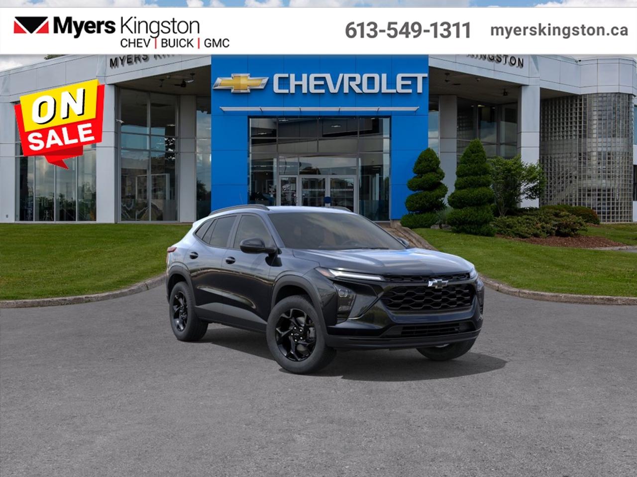 <b>Midnight Edition!</b><br> <br>  SPECIAL! EMPLOYEE PRICING ON NOW! Was $32515. Now $30989! $1526 discount until Aug 31!  <br> <br/>Stylish, efficient and built to navigate life with ease the 2026 Trax is ready for whatever lies ahead.<br> <br>The 2026 Chevrolet Trax combines a sleek exterior, refined interior and intuitive features into a compact SUV that fits both your lifestyle and your budget. Its smart connectivity and flexible cabin layout make it easy for passengers, cargo and daily commutes to stay equally comfortable and efficient. With Chevrolets strong support network and thoughtful design, the Trax stands out as a dependable, versatile choice in its segment.<br> <br>This Mosaic Black Metallic SUV has an Automatic transmission and is powered by a 137HP 1.2L 3 Cylinder Engine. <br> <br> Our Traxs trim level is LT. This Trax 1LT features the Driver Confidence Package with rear cross traffic alert, blind spot detection and adaptive cruise control, with the LS Convenience Package, that includes a heated steering wheel, heated side mirrors and remote engine start, along with great standard features such as heated front seats, cruise control, 60/40 split-folding rear seats, air conditioning, and an upgraded 11-inch infotainment screen with wireless Apple CarPlay and Android Auto, wi-fi hotspot capability, active noise cancellation, and SiriusXM streaming radio. Safety features also include front pedestrian braking, forward collision alert, lane keeping assist with lane departure warning, IntelliBeam, and a rearview camera. This vehicle has been upgraded with the following features: Midnight Edition.<br><br> <br>To apply right now for financing use this link: <a href=https://www.taylorautomall.com/finance/apply-for-financing/ target=_blank>https://www.taylorautomall.com/finance/apply-for-financing/</a><br> <br/>Weve discounted this vehicle $1526. 4.99% financing for 84 months. Incentives expire 2026-08-31. See dealer for details. <br><br>HST, licensing, and Federal luxury tax (if applicable) are extra. <br><br> Come by and check out our fleet of 60+ used cars and trucks and 170+ new cars and trucks for sale in Kingston.  o~o