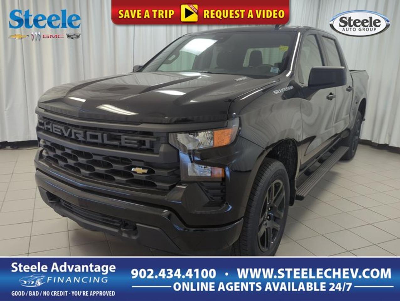 Built to handle hard work and daily driving with ease, the 2026 Chevrolet Silverado 1500 Custom delivers full-size truck capability in a clean, confident package. Finished in Black with a Black interior, this four-door pickup pairs rugged 4x4 traction with a turbocharged 2.7-litre gas engine and automatic transmission for smooth, capable performance.At Steele Chevrolet Buick GMC in Dartmouth, this 2026 Chevrolet Silverado 1500 Custom stands out for buyers who want real truck strength without unnecessary extras. The included Trailer Brake Controller and Tow/Haul Mode add useful towing support, while the practical cabin and bold exterior make this pickup ready for the jobsite, the cottage, or everyday life.FEATURES OF THE Silverado 1500 CustomBlack exterior with bold truck presenceFour-door cab for easy passenger accessAutomatic transmission for smooth daily driving4x4 capability for added all-season tractionTRUCK FEATURESTrailer Brake Controller supports confident towingTow/Haul Mode helps manage heavy loadsPickup box adds everyday cargo versatilityFull-size truck strength for work dutiesADVANCED SAFETY FEATURESFour-wheel traction supports slippery road controlStrong truck design inspires driver confidenceElevated ride height improves road visibilityFour-door layout helps passenger access easePERFORMANCE AND EFFICIENCYTurbocharged 2.7-litre gas engine delivers torqueAutomatic transmission provides smooth shifting responseFour-wheel drive adds traction on rough roadsTow/Haul Mode supports loaded driving controlCOMFORT AND CONVENIENCESpacious cabin supports daily work travelFour doors allow easier rear entryPractical layout keeps key controls handyBlack interior offers a clean lookTECHNOLOGY AND CONNECTIVITYTrailer Brake Controller adds towing functionalityClear driver controls support easy operationAutomatic transmission simplifies busy city drivingUseful truck setup suits daily demandsCARGO SPACEPickup bed handles tools and gearOpen box fits bulky cargo easilyTruck design supports worksite hauling needsCabin adds room for personal itemsWHAT OTHER OWNERS LIKEStrong turbo torque for daily pullingComfortable ride for a full-size truckUseful towing features for weekend tasksConfident 4x4 traction in poor weatherThe 2026 Chevrolet Silverado 1500 Custom is designed for drivers who need a truck that feels ready for real life. Its turbocharged 2.7-litre engine is well known for delivering solid low-end pull, which helps when merging, hauling cargo, or moving through changing road conditions. Paired with an automatic transmission, it offers a smooth and controlled drive in town and on the highway.This pickup also brings the kind of versatility many Canadian drivers look for. Four-wheel drive helps add confidence in rain, gravel, slush, and winter roads around Dartmouth and beyond. The four-door layout makes it easier to bring passengers along, while the truck bed gives you the freedom to load up tools, supplies, or weekend gear without giving up cabin comfort.The included Trailer Brake Controller is a valuable feature for drivers planning to tow. It helps support more controlled trailer braking, while Tow/Haul Mode is designed to improve response when carrying heavier loads. Together, these features make this 2026 Chevrolet Silverado 1500 Custom a smart fit for towing tasks, outdoor use, and everyday truck ownership.With its Black-on-Black look, capable drivetrain, and focused feature set, this Silverado offers straightforward value and proven truck appeal. It is a practical choice for buyers who want a modern full-size pickup with useful equipment and strong everyday flexibility from Steele Chevrolet Buick GMC in Dartmouth.This 2026 Chevrolet Silverado 1500 Customs VIN is: 1GCPKBEK4TZ386761.
