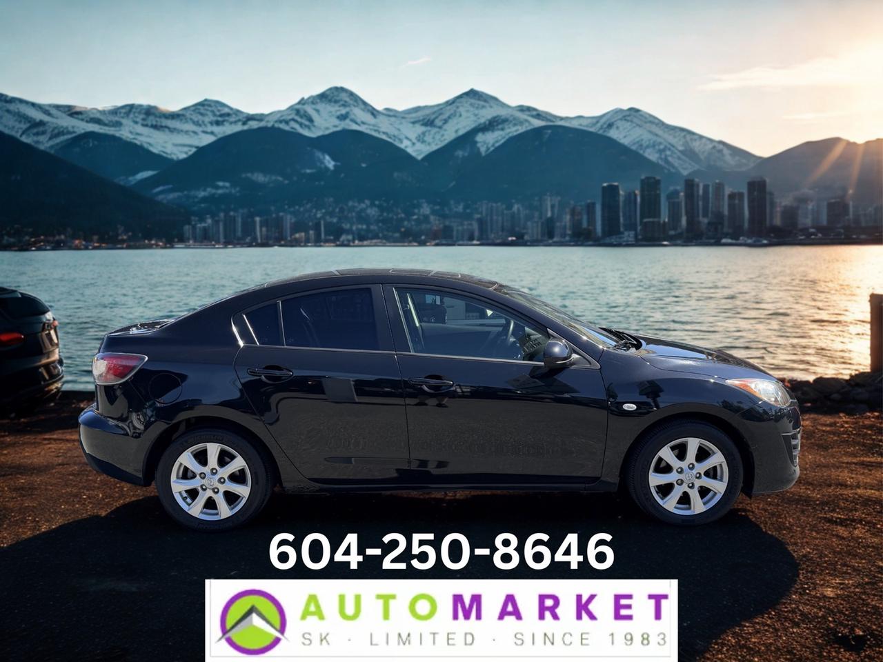 CALL OR TEXT KARL @ 6-0-4-2-5-0-8-6-4-6 FOR INFO & TO CONFIRM WHICH LOCATION.<br /><br />BEAUTIFUL MAZDA 3 SEDAN IN GREAT SHAPE. THIS IS A LOCAL, 1 OWNER CAR WITH A VERY DETAILED FULL SERVICE ON THE CARFAX. IT'S INSPECTED AND READY TO GO. TONS OF LIFE ON THE BRAKES AND TIRES, IT NEEDS NOTHING. RUNS AND DRIVES PERFECTLY, NO ISSUES.&nbsp;<br /><br />2 LOCATIONS TO SERVE YOU, BE SURE TO CALL FIRST TO CONFIRM WHERE THE VEHICLE IS.<br /><br />We are a family owned and operated business for 40 years. Since 1983 we have been committed to offering outstanding vehicles backed by exceptional customer service, now and in the future. Whatever your specific needs may be, we will custom tailor your purchase exactly how you want or need it to be. All you have to do is give us a call and we will happily walk you through all the steps with no stress and no pressure.<br /><br />&nbsp; &nbsp; &nbsp; &nbsp; &nbsp; &nbsp; &nbsp; &nbsp; &nbsp; &nbsp; &nbsp; &nbsp; &nbsp; &nbsp; &nbsp; &nbsp; &nbsp; &nbsp; &nbsp; &nbsp; &nbsp; &nbsp; WE ARE THE HOUSE OF YES!<br /><br />ADDITIONAL BENEFITS WHEN BUYING FROM SK AUTOMARKET:<br /><br />-ON SITE FINANCING THROUGH OUR 17 AFFILIATED BANKS AND VEHICLE&nbsp; &nbsp; &nbsp; &nbsp; &nbsp; &nbsp; &nbsp; &nbsp; &nbsp; &nbsp; &nbsp; &nbsp; &nbsp; &nbsp; &nbsp; &nbsp; &nbsp; &nbsp; &nbsp; &nbsp; &nbsp; &nbsp; &nbsp; &nbsp; &nbsp; &nbsp;FINANCE COMPANIES.<br />-IN HOUSE LEASE TO OWN PROGRAM.<br />-EVERY VEHICLE HAS UNDERGONE A 120 POINT COMPREHENSIVE INSPECTION.<br />-EVERY PURCHASE INCLUDES A FREE POWERTRAIN WARRANTY.<br />-EVERY VEHICLE INCLUDES A CARFAX AND ICBC DAMAGE REPORT.<br />-EVERY VEHICLE IS GUARANTEED LIEN FREE.<br />-DISCOUNTED RATES ON PARTS AND SERVICE FOR YOUR NEW CAR AND ANY OTHER&nbsp; &nbsp;FAMILY CARS THAT NEED WORK NOW AND IN THE FUTURE.<br />-43 YEARS IN THE VEHICLE SALES INDUSTRY.<br />-A+++ MEMBER OF THE BETTER BUSINESS BUREAU.<br />-RATED&nbsp;TOP DEALER BY CARGURUS 8 YEARS IN A ROW<br />-MEMBER&nbsp;IN GOOD STANDING WITH THE VEHICLE SALES AUTHORITY OF BRITISH&nbsp; &nbsp;COLUMBIA.<br />-MEMBER OF THE AUTOMOTIVE RETAILERS ASSOCIATION.<br />-COMMITTED CONTRIBUTOR TO OUR LOCAL COMMUNITY AND THE RESIDENTS OF BC.<br /> This vehicle has been Fully Inspected, Certified and Qualifies for Our Free Extended Warranty.Don't forget to ask about our Great Finance and Lease Rates. We also have a Options for Buy Here Pay Here and Lease to Own for Good Customers in Bad Situations. 2 locations to help you, White Rock and Langley. Be sure to call before you come to confirm the vehicles location and availability or look us up at www.automarketsales.com. White Rock 604-542-4970 and Langley 604-533-1310. Serving Surrey, Delta, Langley, Richmond, Vancouver, all of BC and western Canada. Financing & leasing available. CALL SK AUTOMARKET LTD. 6045424970. Call us toll-free at 1 877 813-6807. $999 Documentation fee (negotiable) and applicable taxes are in addition to advertised prices. LANGLEY LOCATION DEALER# 40038 S. SURREY LOCATION DEALER #9987