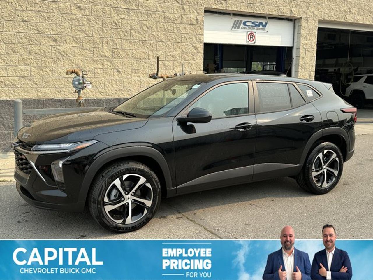 This Chevrolet Trax delivers a Turbocharged Gas 3-Cyl 1.2L/ engine powering this Automatic transmission. ENGINE, ECOTEC 1.2L TURBO DOHC DI WITH VARIABLE VALVE TIMING (VVT) (137 hp [102 kW] @ 5000 rpm, 162 lb-ft of torque [219 N-m] @ 2500 rpm) (STD), Wireless Apple CarPlay/Wireless Android Auto, Wipers, front intermittent, variable speed.*This Chevrolet Trax Comes Equipped with These Options *Wiper, rear, intermittent, Windows, power rear, express down, Window, power, front passenger with express down, Window, power, driver with express down, Wi-Fi Hotspot capable (Terms and limitations apply. See onstar.ca or dealer for details.), Wheels, 18 (45.7 cm) Black-painted machined aluminum, Wheel, spare, 16 (40.6 cm) steel, Visors, driver and front passenger vanity mirrors, covered, Vehicle health management, USB ports, 2, one type-A and one type-C, located within the instrument panel.* Stop By Today *Live a little- stop by Capital Chevrolet Buick GMC Inc. located at 13103 Lake Fraser Drive SE, Calgary, AB T2J 3H5 to make this car yours today!
