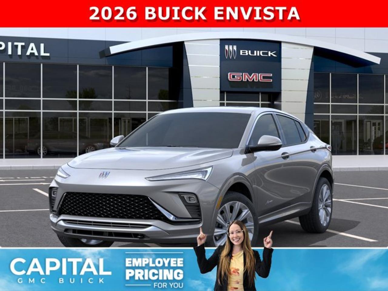 Take a look at this 2026 Buick Envista AVENIR! Fully loaded with options like Heated Seats, Heated Steering, Remote Start, Power Sunroof, Experience Buick Package, Rear Park Assist, Advanced Technology Package, Ultrawide 11 diagonal HD colour touchscreen, Adaptive Cruise Control, Lane Change Alert with Side Blind Zone, Wireless Apple CarPlay/Wireless Android Auto, and so much more....Ask for the Internet Department for more information or book your test drive today!AMVIC Licensed Dealer - Licence Number B1044900