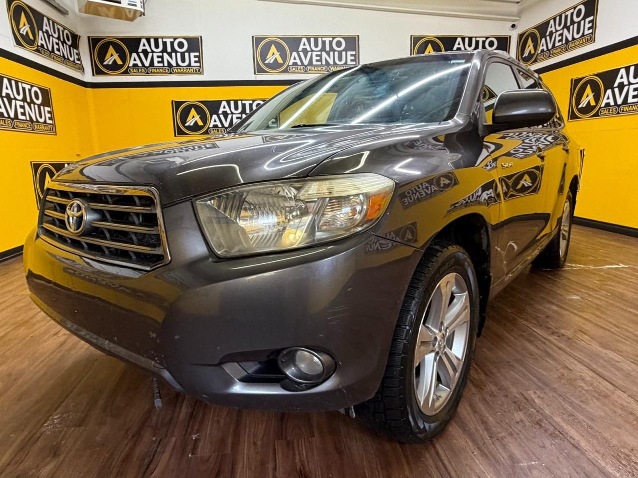 This outstanding example of a 2009 Toyota Highlander V6 Sport is proudly offered by Auto Avenue Airdrie. <br/> Combining versatility, comfort, and legendary Toyota reliability, this Highlander V6 Sport is the perfect SUV for families and drivers seeking confidence both on and off the road. With its spacious interior, refined ride quality, and practical design, it delivers the comfort of a premium sedan while providing the capability and utility expected from a sport utility vehicle. <br/> Equipped with leather seating, a power sunroof, and a backup camera, this Highlander offers a premium driving experience with features designed to enhance comfort, convenience, and confidence behind the wheel. Every journey becomes more enjoyable thanks to its thoughtfully designed cabin and impressive list of amenities. <br/> Powered by a capable V6 engine and equipped with 4WD, this Highlander is ready to handle changing road conditions, weekend adventures, and everyday driving with ease. Whether youre navigating city streets, tackling winter roads, or exploring beyond the pavement, this SUV delivers the performance and dependability that have made the Highlander one of Toyotas most respected vehicles. <br/> AUTO AVENUE IS AN AMVIC LICENSED DEALERSHIP, COMMITTED TO PROVIDING EXCEPTIONAL SERVICE AND QUALITY VEHICLES WITH FLEXIBLE PAYMENT OPTIONS. <br/>