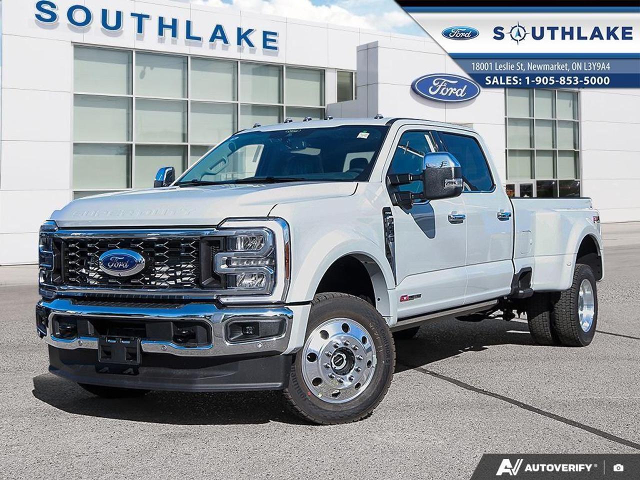 <p>The 2026 Ford Super Duty F-450 DRW Lariat in a striking gray, paired with a robust 4×4 drivetrain, is here to redefine your driving experience. This truck offers exceptional handling and stability for those heavy-duty tasks and adventurous off-road pursuits.</p><p>The exterior showcases a muscular and commanding presence with its black platform running boards and distinctive FX4 Off-Road Box Decal. Inside, the luxurious Black Onyx, front ActiveX trimmed 40/console/40 seats provide heated and ventilated comfort, along with an 8-way power driver and passenger seat. Power-deployable running boards, a twin panel power moonroof, and a sophisticated Flow-Through Centre Console enhance both functionality and style.</p><p>Cutting-edge technology takes the driver's seat with features like a Head-Up Display and the B&O Unleashed Sound System by Bang & Olufsen, complete with HD Radio and 14 speakers including a subwoofer. Safety remains paramount with Ford Co-Pilot 360 Assist 2.0, which includes lane departure warning, forward collision warning, and Automatic Emergency Braking. Additional features like adaptive cruise control, trailer reverse guidance, and Pro Trailer Hitch Assist add convenience and peace of mind.</p><p>Ideal for hard-working professionals and off-road enthusiasts seeking power and sophistication, the Ford Super Duty F-450 DRW Lariat is more than just a truck—it's a trusted partner on any journey. Contact Southlake Ford today to explore how this remarkable vehicle can transform your driving ventures.</p>