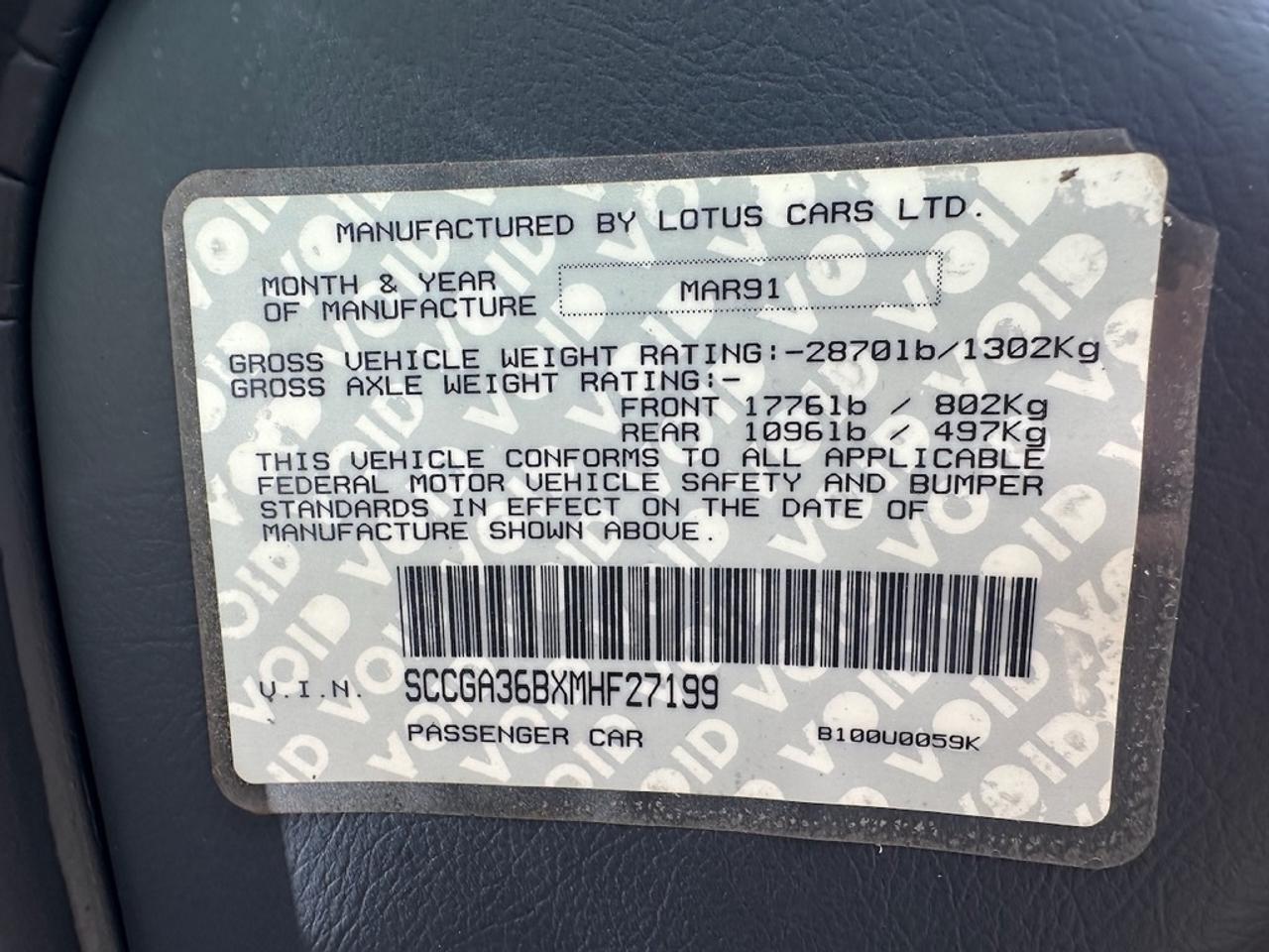 1991 Lotus ELAN SE   Ready for Some Summer Fun! Photo