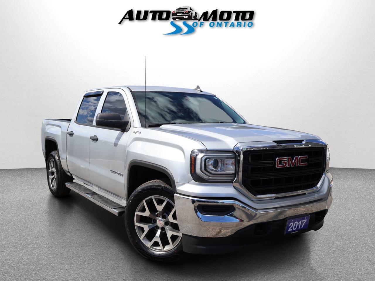 <p>*SAFETY INCLUDED*<span> </span><span>Very Clean GMC Sierra 1500 crew Cab 4x4 5.3L V8 with Automatic Transmission</span><span>. White on Black Interior. Equipped with: Power Windows, Power Locks, and Power Mirrors, AUX, AC, Alloys, Keyless, Tow Hitch, Back Up Camera</span><span>, Direction Compass, Cruise Controls, Steering Wheel Controls, and ALL THE POWER OPTIONS!! </span></p><p><span>-------------------------------------------------</span><br><span>Financing options are available from 6.29% with $0 Down payment O.A.C.</span><br><span>-------------------------------------------------</span><br><span>SAFETY CERTIFICATION INCLUDED*** Vehicle comes with: Safety Certification, and Car Fax Report ALL INCLUDED!! At no extra cost to you!! Dont miss this opportunity to own a high-quality, pre-owned vehicle. </span><br><span>-------------------------------------------------</span><br><span>Additionally, our vehicles qualify for up to 4 years of extended warranty. Please speak to your sales representative for more information.</span><br><span>-------------------------------------------------</span><br><span>We are open Monday to Saturday from 10am - 6pm, Sundays Closed.</span><br><span>-------------------------------------------------</span><br><span>We also welcome trade-ins, with on-site buyers available to estimate your vehicle on the same day.</span><br><span>-------------------------------------------------</span><br><span>Visit us at 3219 Harvester Road, Burlington, L7N 3N8 or call us at Nine O Five-281-2255 for more information.</span><br><span>------------------------------------------------</span><br><span>Check our inventory at www automo</span></p>