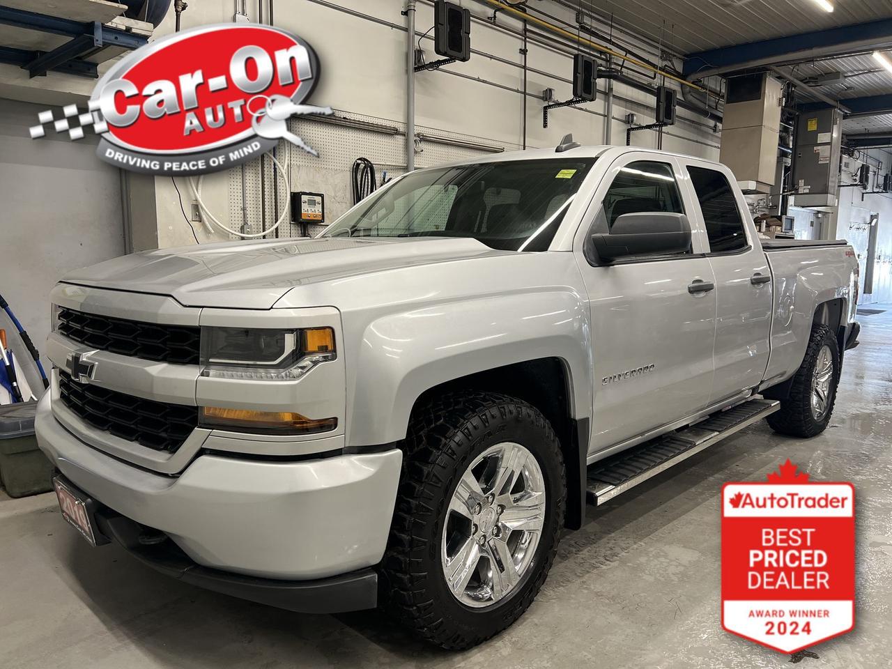 CUSTOM 4X4 W/ 5.3L V8!! Android Auto/ Apple CarPlay, backup camera, tonneau cover, 6-foot 7-inch box w/ bedliner, tow package, running boards, air conditioning, keyless entry, power locks, power mirrors, power windows, power locks, automatic headlights, cruise control, Bluetooth and Sirius XM!!*This car was used as a previous daily rental*