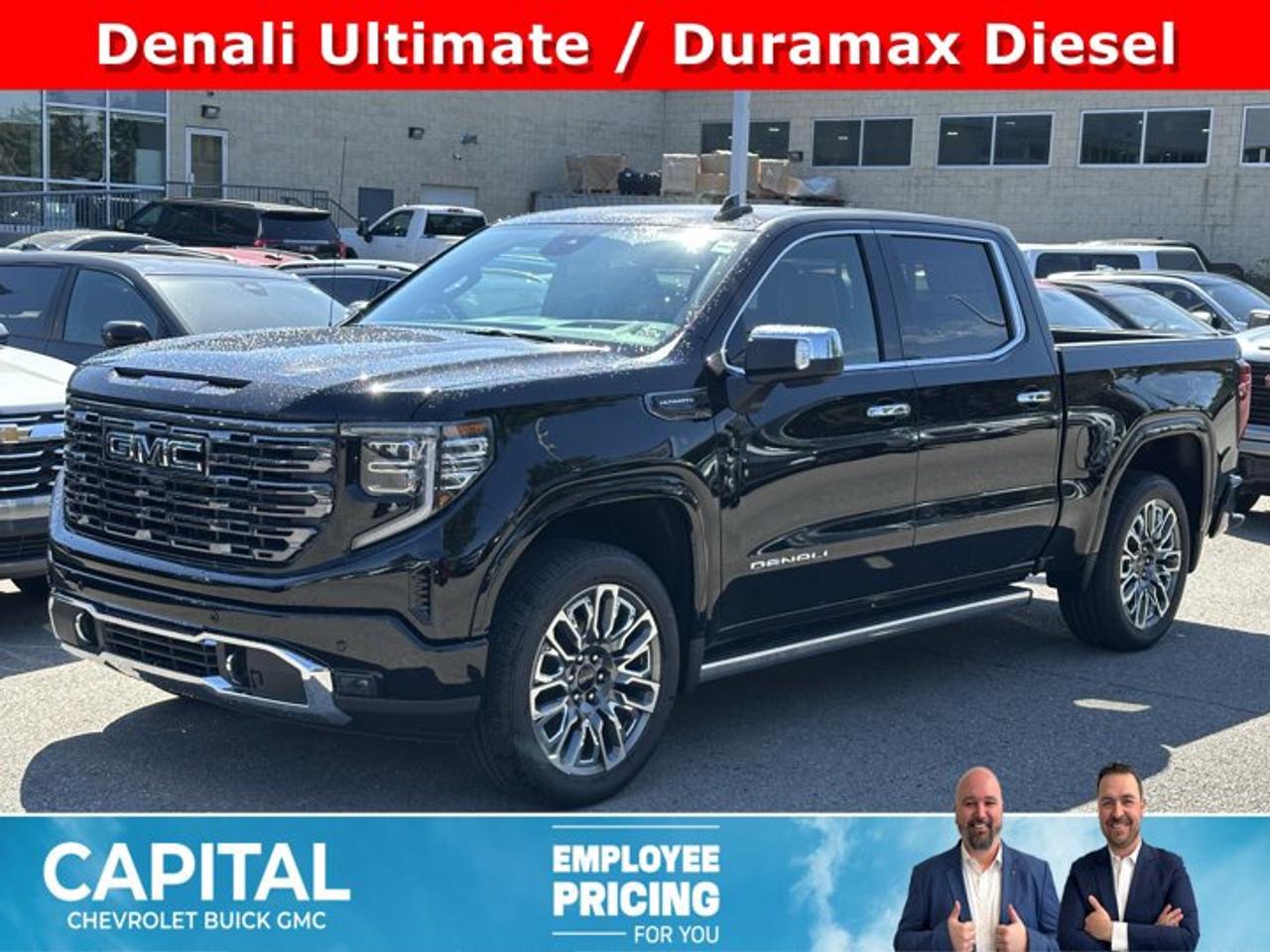 This GMC Sierra 1500 delivers a Turbocharged Diesel I6 3.0L/183 engine powering this Automatic transmission. ENGINE, DURAMAX 3.0L TURBO-DIESEL I6 (305 hp [227 kW] @ 3750 rpm, 495 lb-ft of torque [671 Nm] @ 2750 rpm) (Includes (KW5) 220-amp alternator and (K05) engine block heater.), Wireless, Apple CarPlay / Wireless Android Auto, Wireless Charging.* This GMC Sierra 1500 Features the Following Options *Wipers, front rain-sensing, Windows, power rear, express down, Windows, power front, drivers express up/down, Window, power, rear sliding with rear defogger, Window, power front, passenger express up/down, Wi-Fi Hotspot capable (Terms and limitations apply. See onstar.ca or dealer for details.), Wheels, 22 (55.9 cm) 7-spoke ultra-bright machined with bright chrome accents and dark paint, Wheelhouse liners, rear (Deleted with (E3Z) Carbon Fibre Composite Bed.), Wheel, 17 x 8 (43.2 cm x 20.3 cm) full-size, steel spare, USB Ports, 2, Charge/Data ports located inside centre console.* Visit Us Today *Treat yourself- stop by Capital Chevrolet Buick GMC Inc. located at 13103 Lake Fraser Drive SE, Calgary, AB T2J 3H5 to make this car yours today!