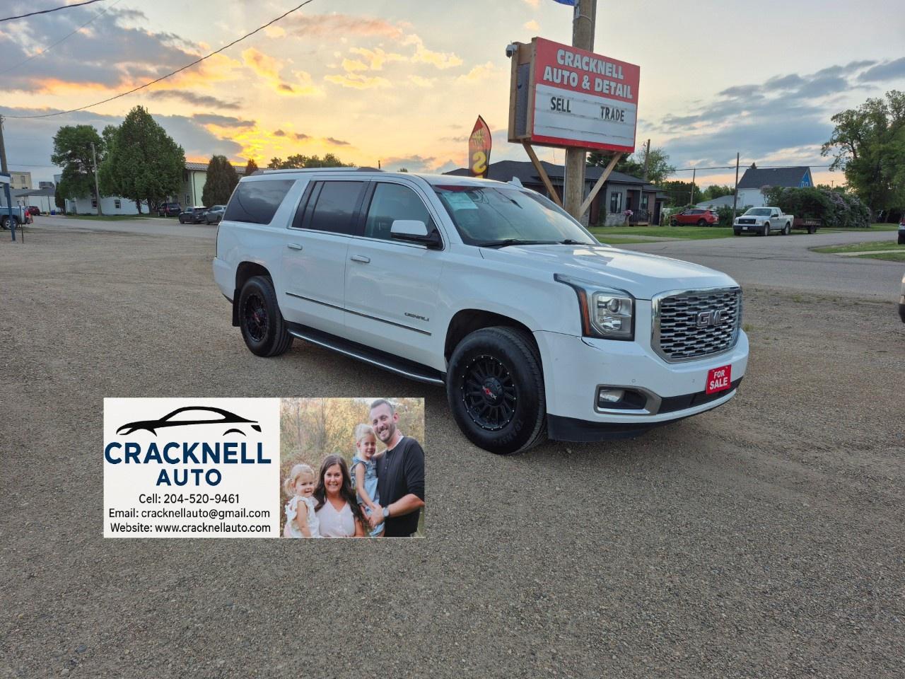 <p><strong>2018 GMC Yukon XL Denali 4x4 - Clean Title / Fresh Safety - $254 Bi-Weekly + Tax</strong></p><p>For sale: 2018 GMC Yukon XL Denali 4WD in excellent condition. This full-size luxury SUV offers premium comfort, impressive towing capability, and seating for the whole family.</p><p><strong>Features Include:</strong></p><ul><li><p>6.2L V8 engine</p></li><li><p>10-speed automatic transmission</p></li><li><p>4x4 </p></li><li><p>Denali premium trim package</p></li><li><p>Heated & ventilated leather front seats</p></li><li><p>Heated second-row seats</p></li><li><p>Power sunroof</p></li><li><p>Navigation system</p></li><li><p>Apple CarPlay & Android Auto</p></li><li><p>Bose premium audio system</p></li><li><p>Power folding third-row seating</p></li><li><p>Adaptive cruise control</p></li><li><p>Blind spot monitoring</p></li><li><p>Lane departure warning</p></li><li><p>Power liftgate</p></li><li><p>Remote start</p></li><li><p>Tow package</p></li><li><p>Premium Denali wheels</p></li></ul><p>Financing available / Warranty Available /Trades Welcome /<span style=color:rgb( 15 , 15 , 15 )>delivery available.</span></p><p></p><p>Toll-free call/text<u> 204-520-9461</u></p><p></p><p>Dealer #5905</p><p></p><p><strong>Vehicle available for dealer trading, perfect subprime car</strong></p><p></p><p>Treaty cards accepted - 7 Day insurances available meaning you can drive home the same day even if MPI is closed (good for weekends and after hours)</p>