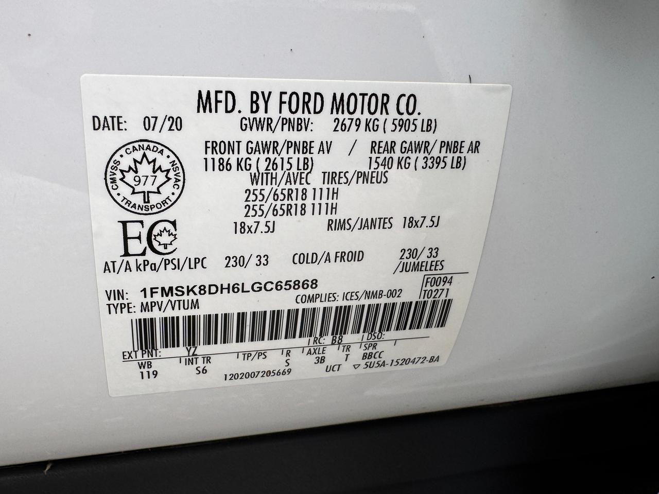 2020 Ford Explorer XLT AWD+CLEAN CARFAX+LEATHER+POWER GATE Photo