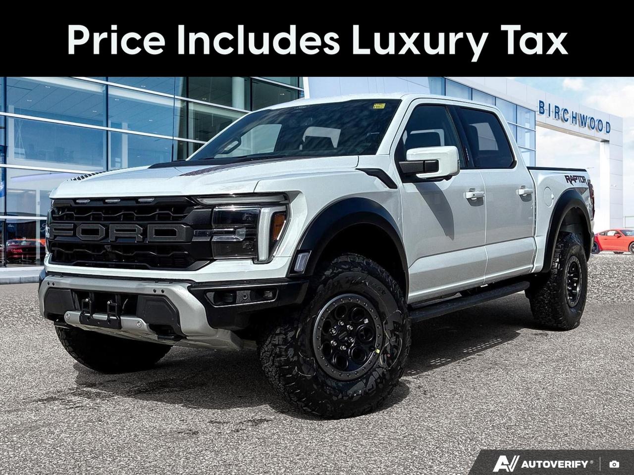 The 2026 Ford F-150 Raptor in Oxford White is built for those who demand serious capability without sacrificing comfort. Equipped with the 802A package, a twin panel moonroof, and Fords 3.5L twin-turbo EcoBoost V6, this Raptor brings off-road DNA to everyday driving. With just 1,352 km on the odometer, its essentially new and ready for whatever you have planned.

- 802A Package with premium upgrades including Head-Up Display and Power Adjustable Pedals
- Twin Panel Moonroof for an open-cab feel on any terrain
- 3.5L 6-cylinder engine with 4WD and Electronic Locking 4.10 axle ratio for serious off-road performance
- Heated Leather/Metal-Look Steering Wheel with Auto Tilt-Away and Power Tilt/Telescoping Steering Column
- Aerial View Camera System and full Ford Co-Pilot360 suite including BLIS, Cross-Traffic Alert, and Reverse Brake Assist
- Adaptive Cruise Control with Driver Monitoring-Alert for long-haul confidence
- Class IV Towing Equipment with integrated Brake Controller and Trailer Sway Control
- Connected Navigation with Voice Activation and Voice-Activated Dual Zone Front Automatic Air Conditioning

At Birchwood Ford, were here to make the process straightforward and enjoyable. Reserve this Raptor online, start your purchase at birchwoodford.ca, or contact us to book a test drive  whatever works best for you, were ready to help.
Birchwood Ford is your choice for New Ford vehicles in Winnipeg. 

At Birchwood Ford, we hold ourselves to the highest standard. Our number one focus is customer satisfaction which has awarded us the Ford of Canadas Presidents Award for 5 consecutive years. This honour is presented to Ford dealers that have proven outstanding results in Sales and Customer Service Excellence.

Are you a newcomer to Canada, recent graduate, first time car buyer or physically challenged? Ask us about our exclusive rebates and how they may apply to you.
 
Interested in seeing/hearing more? Book a test drive or give us a call at (204) 661-9555 and we can help you with whatever you need!

Dealer permit #4454
Dealer permit #4454