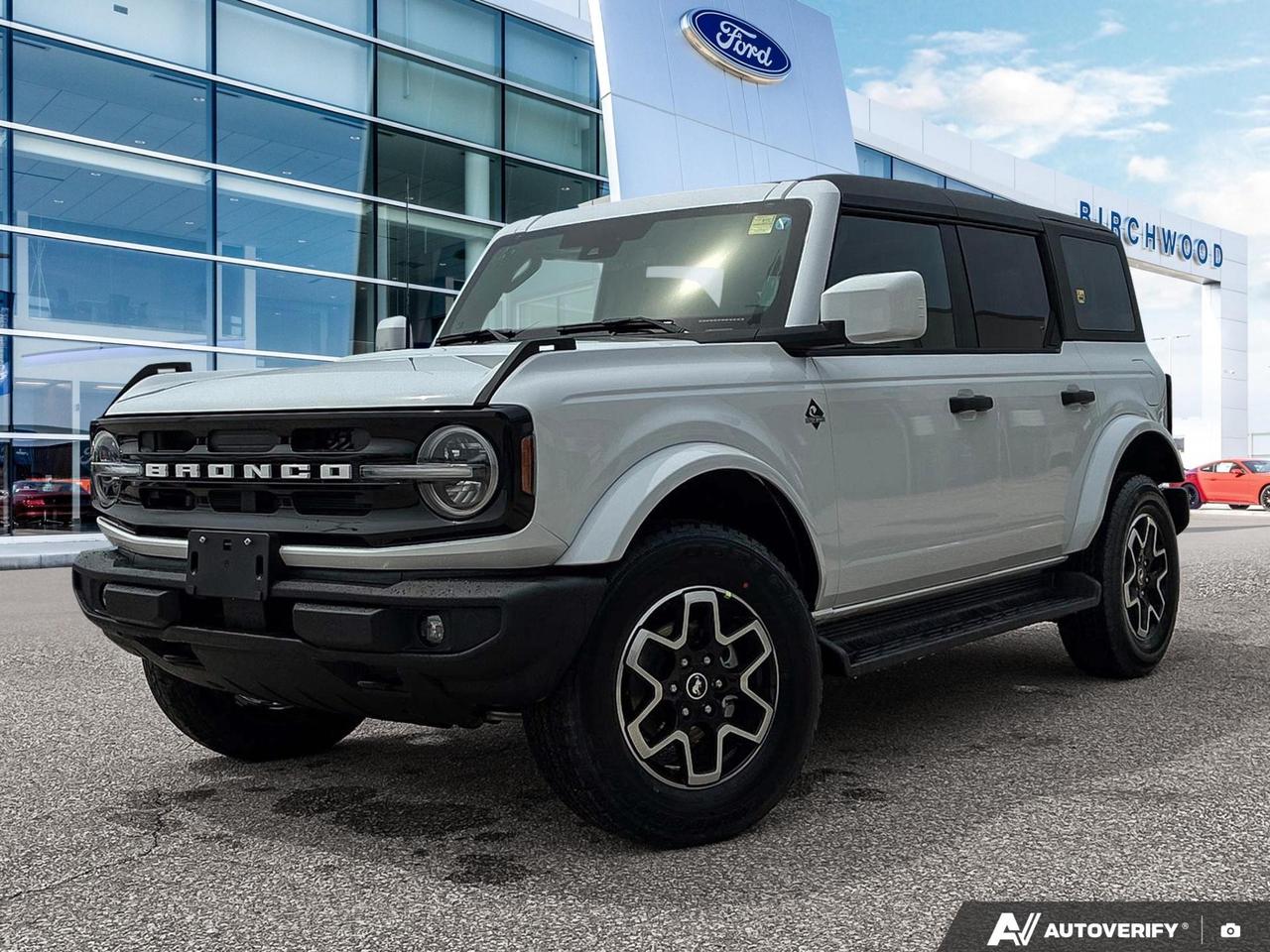 The 2026 Ford Bronco Outer Banks is built for those who want serious off-road capability without sacrificing everyday comfort. With just 26 km on the odometer, this brand-new Outer Banks trim brings together rugged 4WD performance, premium interior touches, and a suite of smart technology  all wrapped in a clean White exterior.

- Part-Time 4WD with a proven 2.3L 4-cylinder engine, purpose-built for tackling varied terrain
- Heated leather-wrapped steering wheel and leather/leatherette rear seating for a refined interior feel
- Connected Navigation with live traffic, predictive destinations, pinch-to-zoom, and One Box search
- Voice-activated dual-zone front automatic air conditioning for personalized comfort on long hauls
- Ford Co-Pilot360 with auto high-beam headlamps, BLIS blind spot monitoring, cross-traffic alert, and collision mitigation
- Driver Monitoring Alert and Restricted Driving Mode add an extra layer of active safety awareness
- Manual convertible top with fixed roll-over protection  a true Bronco signature feature
- Fuel economy rated at 10.9 L/100 km highway, keeping efficiency in check even on longer adventures

Ready to make this Bronco yours? Visit Birchwood Ford in person or explore your options at birchwoodford.ca. You can reserve this vehicle, start your purchase online, or book a test drive appointment  whatever works best for you. Have questions? Our team is happy to help.
Birchwood Ford is your choice for New Ford vehicles in Winnipeg. 

At Birchwood Ford, we hold ourselves to the highest standard. Our number one focus is customer satisfaction which has awarded us the Ford of Canadas Presidents Award for 5 consecutive years. This honour is presented to Ford dealers that have proven outstanding results in Sales and Customer Service Excellence.

Are you a newcomer to Canada, recent graduate, first time car buyer or physically challenged? Ask us about our exclusive rebates and how they may apply to you.
 
Interested in seeing/hearing more? Book a test drive or give us a call at (204) 661-9555 and we can help you with whatever you need!

Dealer permit #4454
Dealer permit #4454