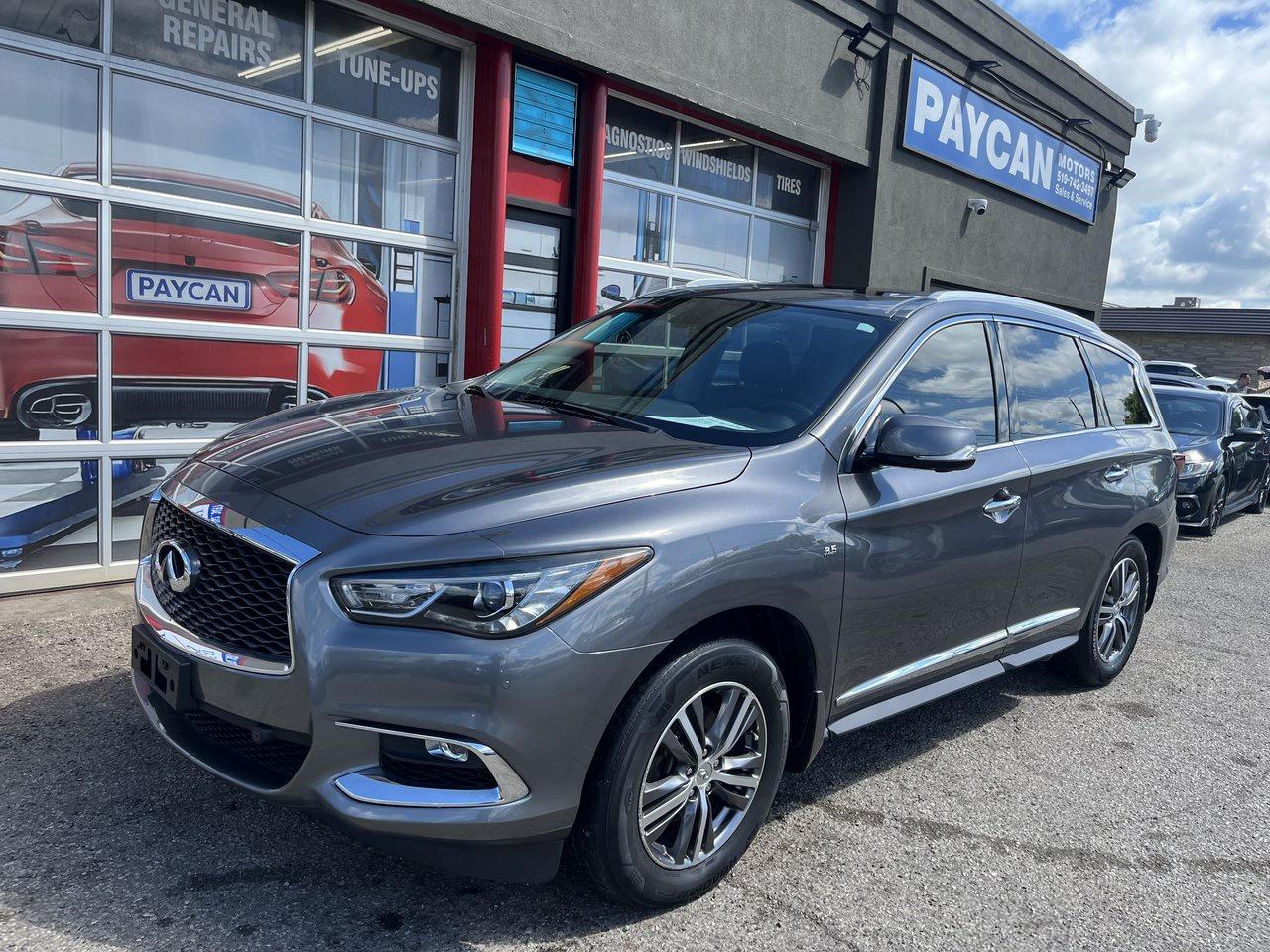 <p>HERE IS 7 PASSENGER LOW K QX60 FOR YOU. NO RUST NO ACCIDENT CARFAX IS AVAILABLE. LOOKS AND DRIVES GREAT. SOLD CERTIFIED COME FOR TEST DRIVE OR CALL 5195706463 FOR AN APPOINTMENT .TO SEE ALL OUR INVENTORY PLS GO TO PAYCANMOTORS.CA</p>