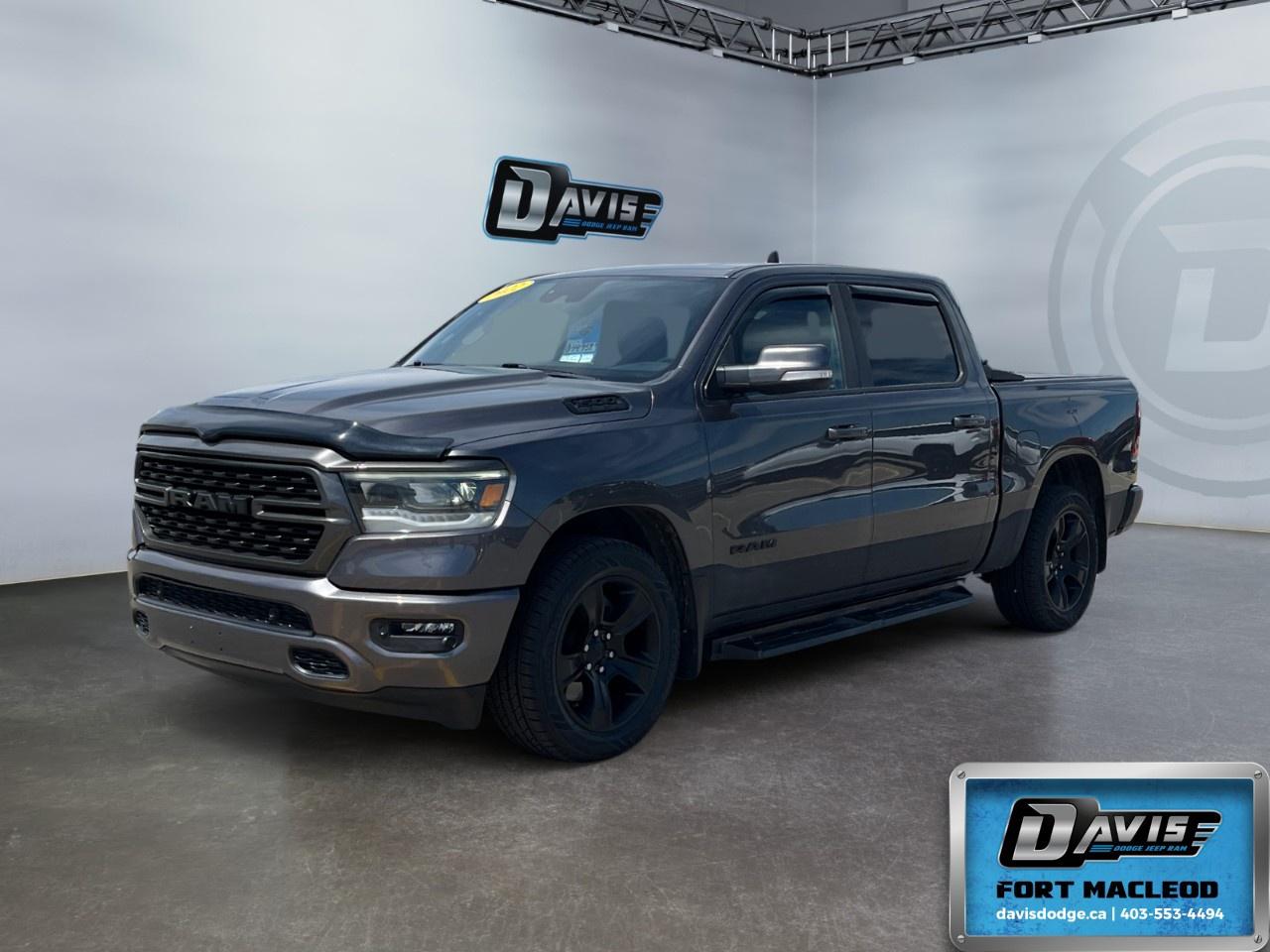 <p>Experience the perfect combination of HEMI power, bold styling, and modern technology in this 2022 RAM 1500 Sport. Finished in Granite Crystal Metallic and powered by the legendary 5.7L HEMI V8 with FuelSaver MDS paired to an 8-speed automatic transmission, this truck delivers impressive performance, towing capability, and everyday drivability.</p><p>The Sport package gives this RAM a commanding presence, complemented by 20-inch aluminum wheels and black side steps. Inside, you'll find a comfortable and functional cabin with black cloth bucket seats, rear underseat storage, and a host of premium features from the Rebel Level 2 Equipment Group.</p><p>Enjoy the convenience of remote start, remote proximity keyless entry, rain-sensing windshield wipers, front and rear Park-Sense park assist with stop, a security alarm, USB charging ports, and a 115-volt rear auxiliary power outlet. Heavy-duty engine cooling and a Class IV receiver hitch add capability and confidence whether you're towing, hauling, or heading out for the weekend.</p><p>With legendary HEMI performance, aggressive styling, and a well-equipped interior, this 2022 RAM 1500 Sport is ready for work, play, and everything in between. </p><p></p><p><span style=color:rgb( 84 , 153 , 199 )>At Davis Dodge, weve proudly served the Fort Macleod community for more than 35 years, offering an unparalleled car buying experience. Dont just take our word for itour Google reviews speak volumes about our commitment to exceptional service.</span></p><p><span style=color:rgb( 84 , 153 , 199 )>Delivery & At-Home Test Drives: Convenient options to suit your lifestyle.</span></p><p><span style=color:rgb( 84 , 153 , 199 )>Flexible Financing for Everyone: Get the vehicle you need with financing solutions tailored to your situation.</span></p><p><span style=color:rgb( 84 , 153 , 199 )>Full Mechanical Inspections & Professional Cleaning: Every vehicle is thoroughly inspected and cleaned before it hits our lot.</span></p><p><span style=color:rgb( 84 , 153 , 199 )>We take all makes and models on trade and offer competitive pricing with inventory that changes daily. Whether you're shopping for a Chrysler, Dodge, Jeep, RAM, or FIAT, our AMVIC Licensed dealership makes it easy to browse, buy, and drive away.</span></p><p><span style=color:rgb( 84 , 153 , 199 )>Located in Fort Macleod, AB, we proudly serve customers in Lethbridge, Taber, Claresholm, and Coaldale. Shop online or visit us today to experience the best in sales, service, and selection. Standard bank rates apply; taxes are additional.</span></p><p></p>