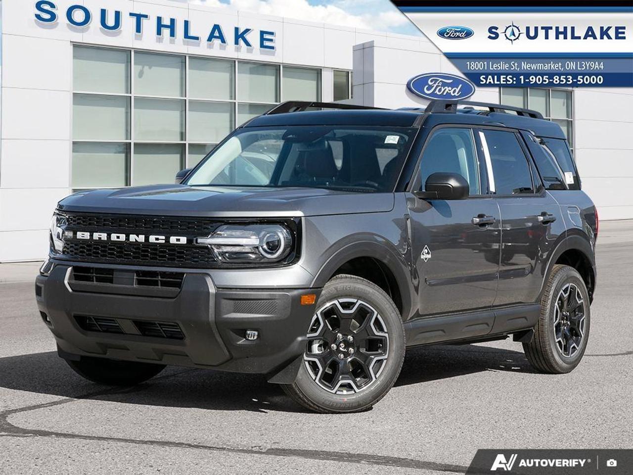 <p>Experience the new 2026 Ford Bronco Sport Outer Banks 4x4, a sophisticated SUV in stunning Gray. With its capable 4x4 drivetrain, it's engineered for superior handling and performance on any terrain.</p><p>Featuring the Carbonized Grey Metallic finish, this SUV is both stylish and practical. Inside, enjoy the luxury of Ebony/Roast, premium trimmed, heated front bucket seats with sport contours. Both driver and passenger seats offer multiple power adjustments for personalized comfort, complete with a memory setting for the driver.</p><p>This Bronco Sport is packed with modern technology, including an advanced backup camera and smart device integration, ensuring you stay connected on the go. Safety is paramount with lane assist and parking sensors, keeping you and your passengers secure. The Terrain Management System with five G.O.A.T. Modes, such as normal, ECO, and off-road, adjusts the drive experience to match conditions, while advanced features like adaptive cruise control enhance your driving confidence.</p><p>If you're seeking a vehicle that effortlessly combines rugged capability with luxury and advanced technology, the 2026 Ford Bronco Sport Outer Banks 4x4 is your perfect match. Contact Southlake Ford today to learn more and schedule a test drive.</p> <p>Here at Southlake Ford we take great pains to make sure our inventory on our site is as up to date as possible so our stock availability is updated twice per day. We know you've spent hours researching your vehicle of choice so we want to make it as easy as possible once you've made your decision. If the vehicle is listed on on our website, it is either in stock, or in-transit and available. Vehicle ETA's can vary but we register the vehicle once you've purchased it so all programs/incentives are protected. </p><p>Now for the fun stuff! Southlake Ford is proud to be partnering with Overdrive Automotive for all of your aftermarket needs or modifications. Lift kits, tires, wheels, winches, you name it and we can get it done. See in store or on our social channels for more details or goto <a target=_blank rel=noopener noreferrer nofollow href=http://www.overdriveauto.com>www.overdriveauto.com</a> </p>