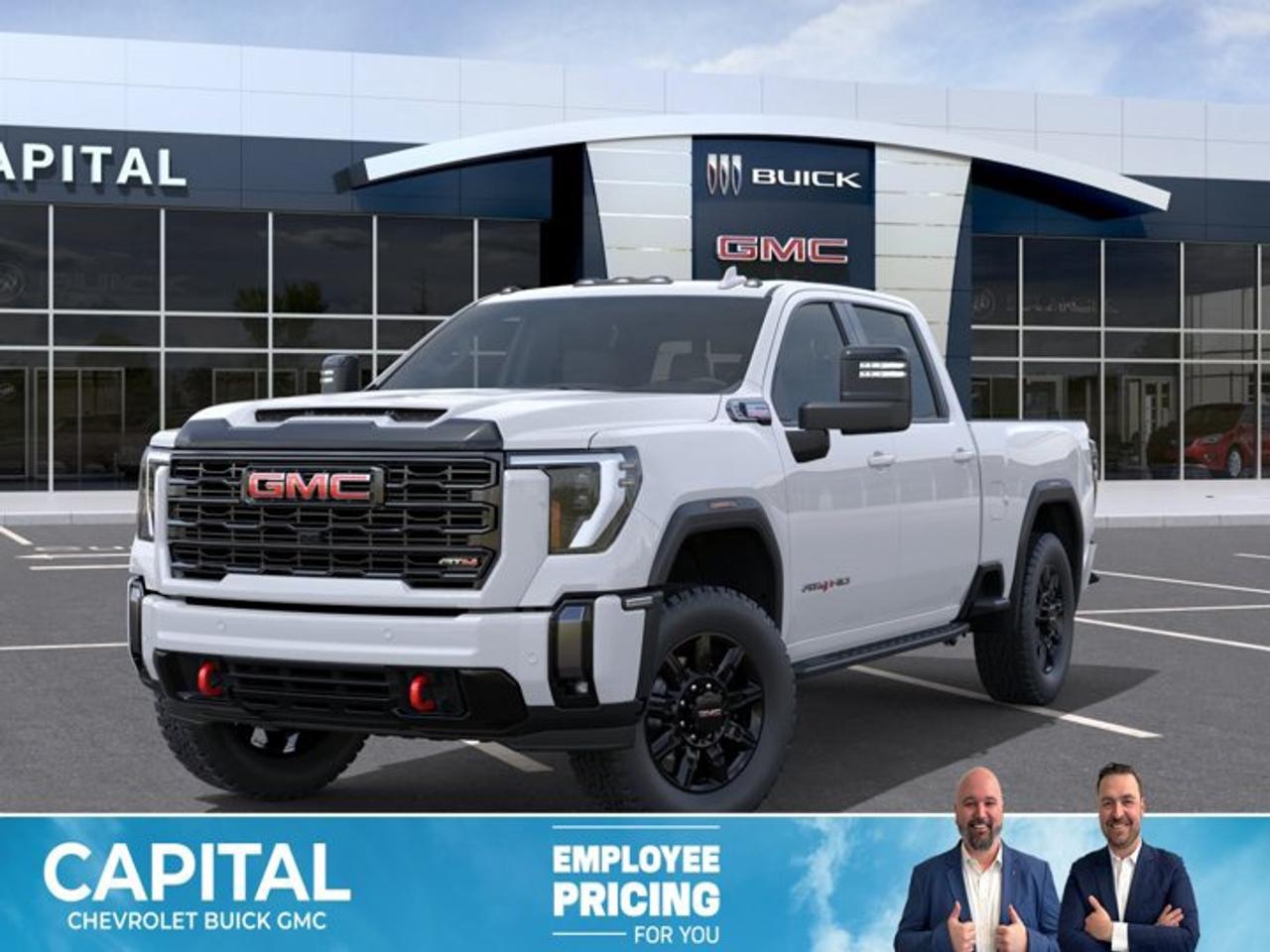 This GMC Sierra 3500HD delivers a Turbocharged Diesel V8 6.6L/ engine powering this Automatic transmission. ENGINE, DURAMAX 6.6L TURBO-DIESEL V8, B20-DIESEL COMPATIBLE (470 hp [350.5 kW] @ 2800 rpm, 975 lb-ft of torque [1322 Nm] @ 1600 rpm) (Includes (K05) engine block heater.), Wireless phone projection for Apple CarPlay and Android Auto, Wireless Charging.*This GMC Sierra 3500HD Comes Equipped with These Options *Wipers, front rain-sensing, Windows, power rear, express down, Window, power front, passenger express up/down, Window, power front, drivers express up/down, Wi-Fi Hotspot capable (Terms and limitations apply. See onstar.com or dealer for details.), Wheels, 20 (50.8 cm) High Gloss black aluminum wheels, 8 spokes, Wheelhouse liners, rear, USB ports, 2, Charge/Data ports located inside centre console, USB Ports, 2 (first row) located on console, USB ports, (2) charge-only, rear.* Visit Us Today *A short visit to Capital Chevrolet Buick GMC Inc. located at 13103 Lake Fraser Drive SE, Calgary, AB T2J 3H5 can get you a dependable Sierra 3500HD today!