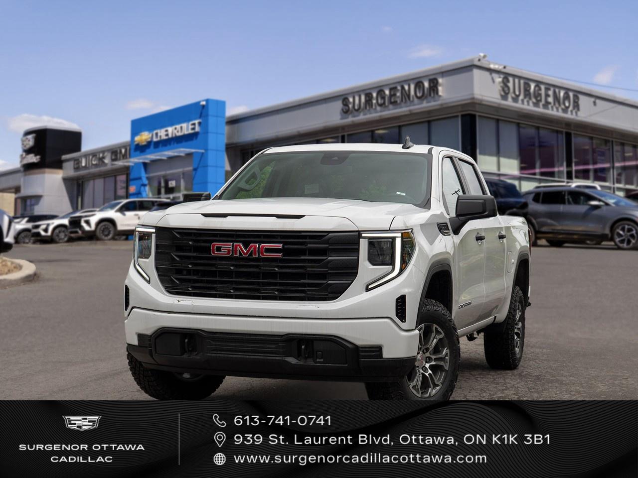 <p>This new 2026 GMC Sierra 1500 Pro Crew Cab Short Box 4-Wheel Drive is a powerhouse with its Summit White exterior and commanding 4x4 drivetrain. Get ready to tackle any terrain with this truck, designed for both rugged functionality and sleek style.</p><p>The exterior boasts a body-coloured front and rear bumper enhanced by Graphite Edition trim, complete with 20-inch high gloss black painted aluminum wheels and Goodyear Wrangler Territory MT tires. The interior is equally impressive, featuring a Jet Black cloth trim with a versatile front 40/20/40 split-bench that offers both covered armrest and lockable under-seat storage solutions.</p><p>Equipped with modern tech, the 7-inch GMC Infotainment System offers Bluetooth streaming, wireless Android Auto and Apple CarPlay capabilities. Safety features include a backup camera, lane assist, and an integrated trailer brake controller, ensuring peace of mind on every drive.</p><p>Ideal for those seeking comfort and power, this Sierra is ready to meet your needs. Contact Surgenor Chevrolet Buick GMC Cadillac to discover how this truck can be the perfect addition to your life.</p>