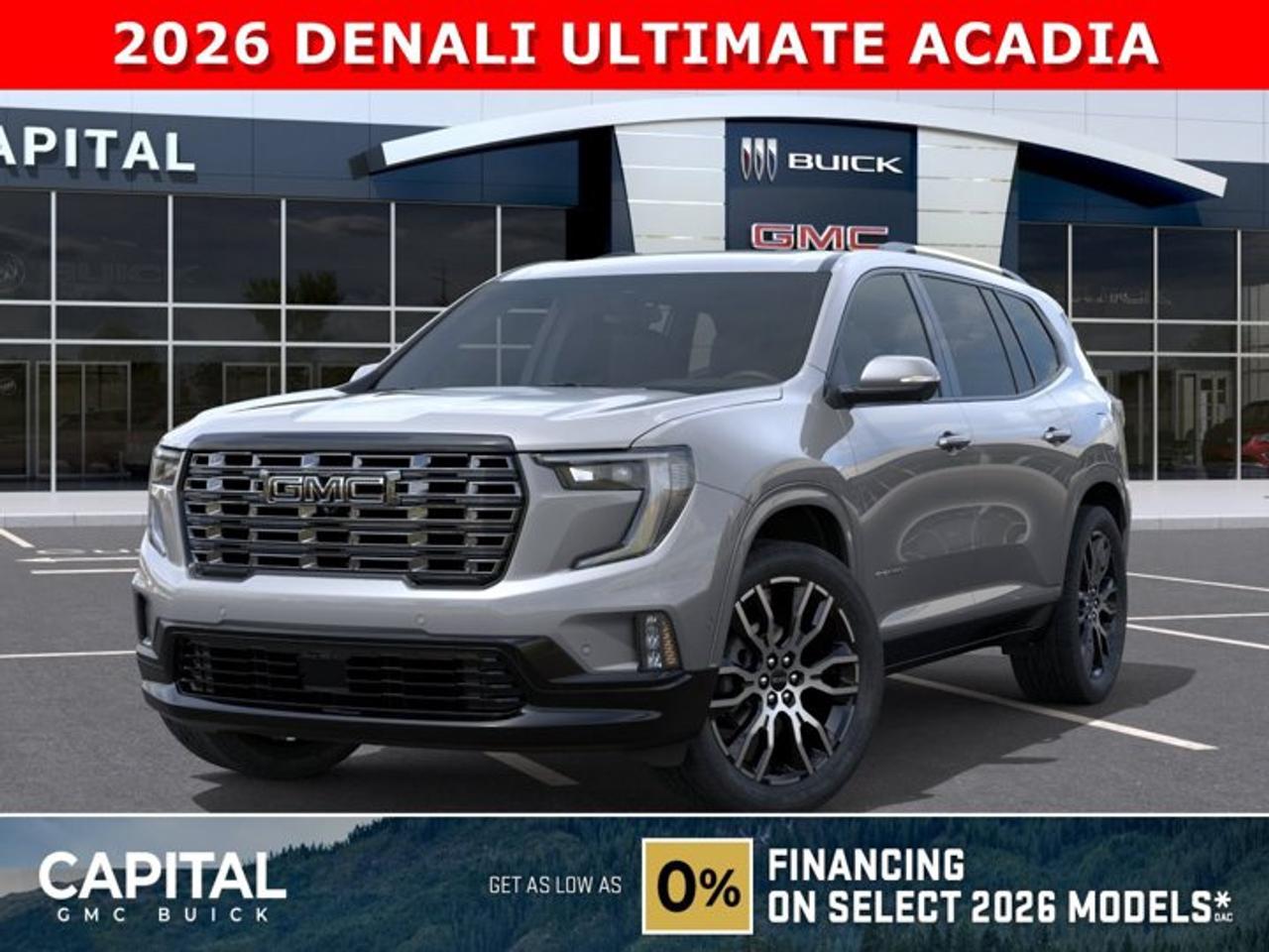 Take a look at this 2026 GMC Acadia Denali ULTIMATE! This limited production SUV comes equipped with every option including Massaging Seats, Vader Chrome, Exclusive Interior, SUPER CRUISE, 22 Inch Wheels, Rear Streaming Mirror, Cargo Liners and All-Weather Floor Liners, Heads-Up Display, 360 CAM, Heated and Cooled Seats, Heated Rear Seats, Panoramic Sunroof, Remote Start, A Massive 15 Inch touchscreen, and so much more! CALL NOW and Dont miss out...Ask for the Internet Department for more information or book your test drive today!AMVIC Licensed Dealer - Licence Number B1044900
