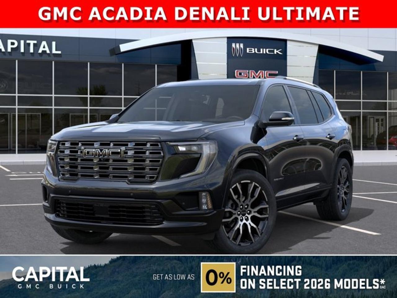 Take a look at this 2026 GMC Acadia Denali ULTIMATE! This limited production SUV comes equipped with every option including Massaging Seats, Vader Chrome, Exclusive Interior, SUPER CRUISE, 22 Inch Wheels, Rear Streaming Mirror, Cargo Liners and All-Weather Floor Liners, Heads-Up Display, 360 CAM, Heated and Cooled Seats, Heated Rear Seats, Panoramic Sunroof, Remote Start, A Massive 15 Inch touchscreen, and so much more! CALL NOW and Dont miss out...Ask for the Internet Department for more information or book your test drive today!AMVIC Licensed Dealer - Licence Number B1044900